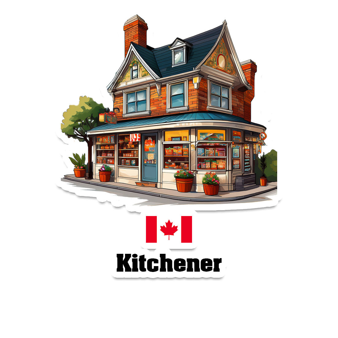 Kitchener Home Town Office Shop Canada Sticker & Magnet