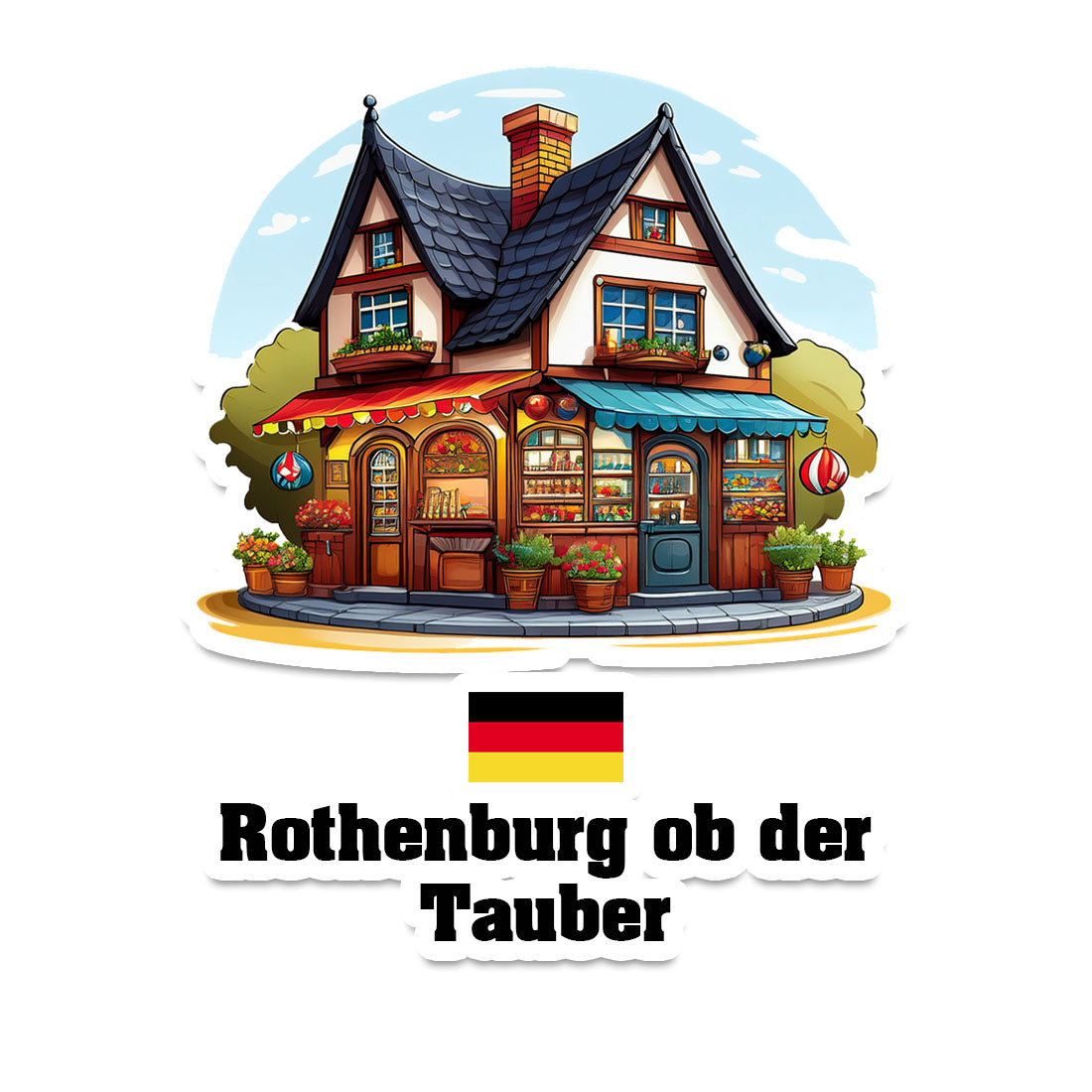 Rothenburg ob der Tauber Home Town Office Shop Germany Sticker & Magnet