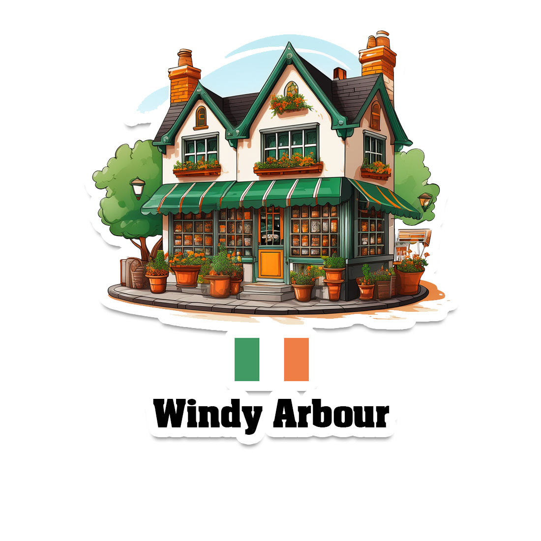 Windy Arbour Home Town Office Shop Sticker & Magnet