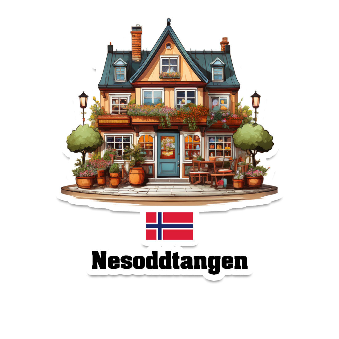 Nesoddtangen Home Town Office Shop Norway Sticker & Magnet