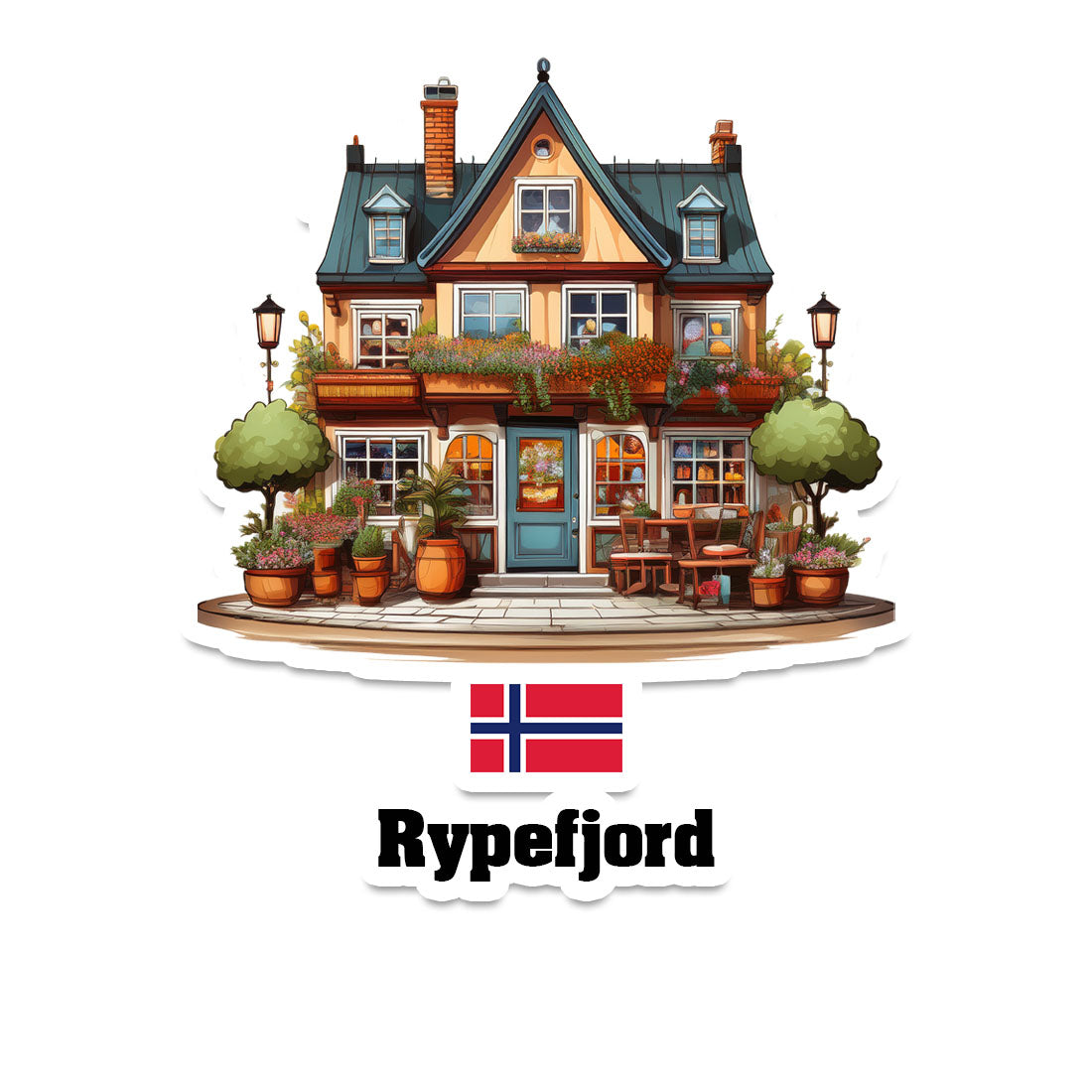 Rypefjord Home Town Office Shop Norway Sticker & Magnet