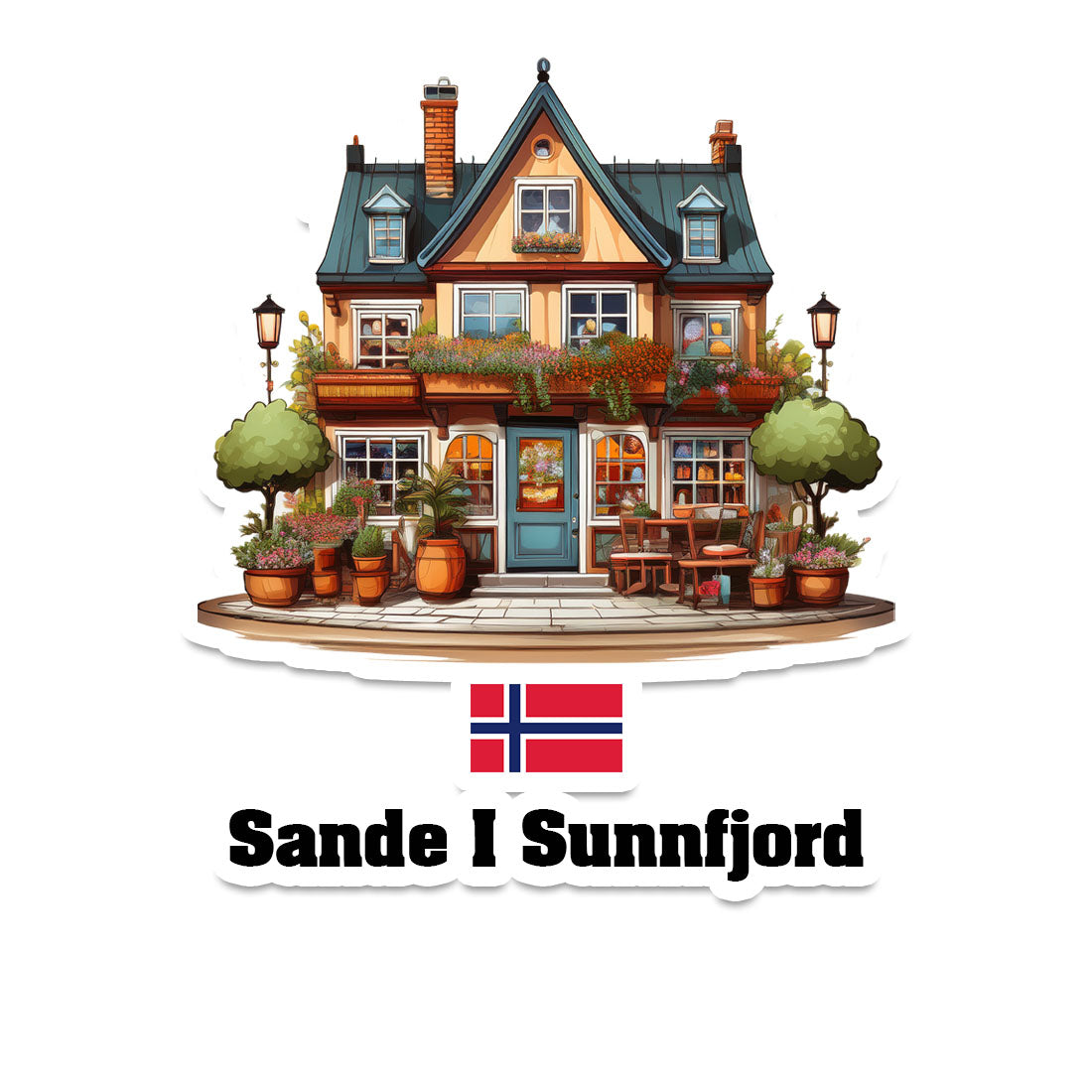Sande I Sunnfjord Home Town Office Shop Norway Sticker & Magnet