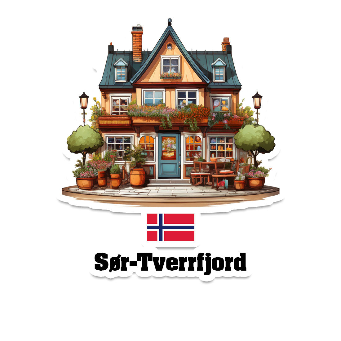 Sør-Tverrfjord Home Town Office Shop Norway Sticker & Magnet