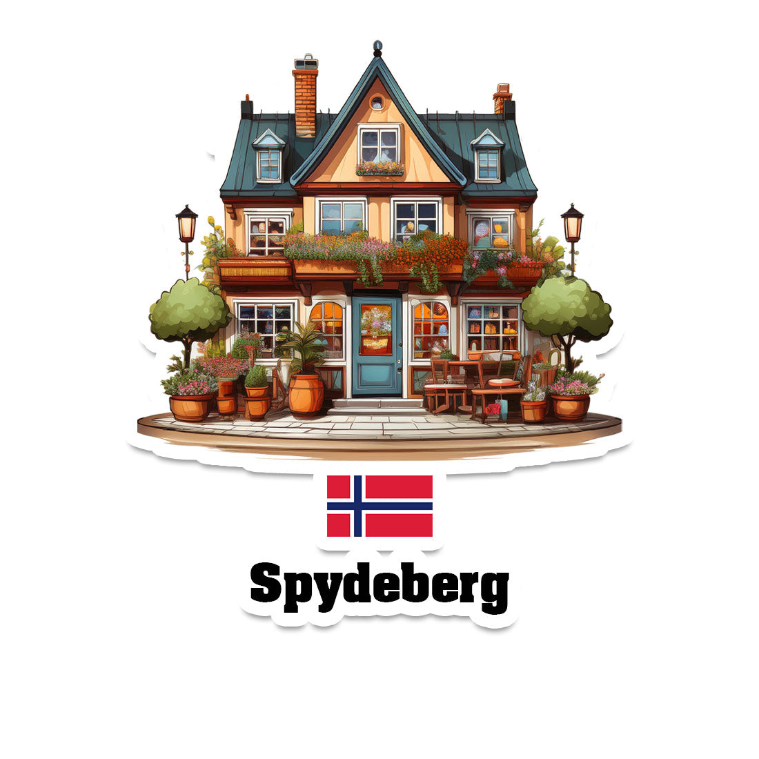 Spydeberg Home Town Office Shop Norway Sticker & Magnet