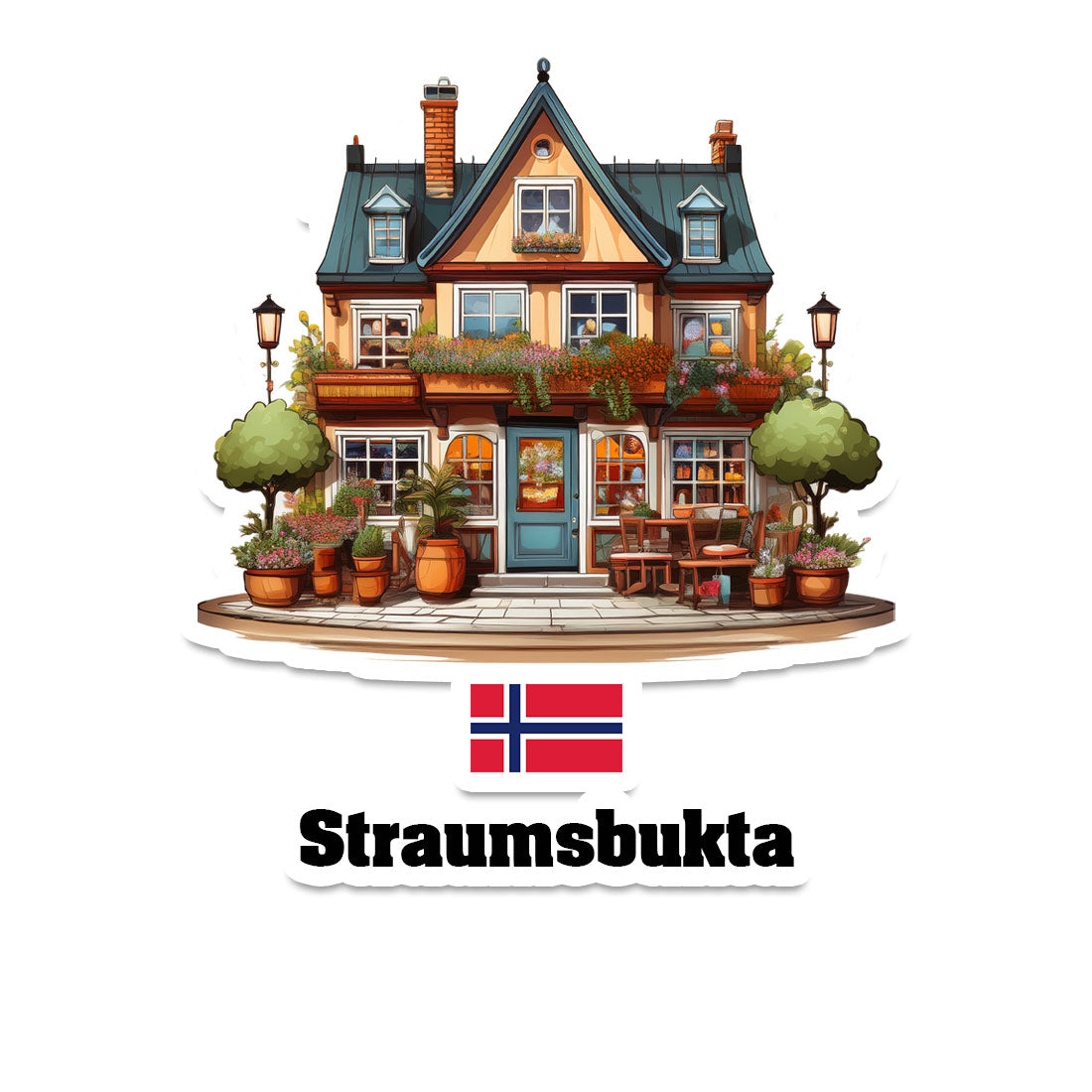 Straumsbukta Home Town Office Shop Norway Sticker & Magnet