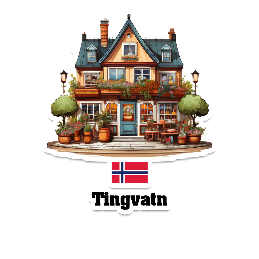 Tingvatn Home Town Office Shop Norway Sticker & Magnet