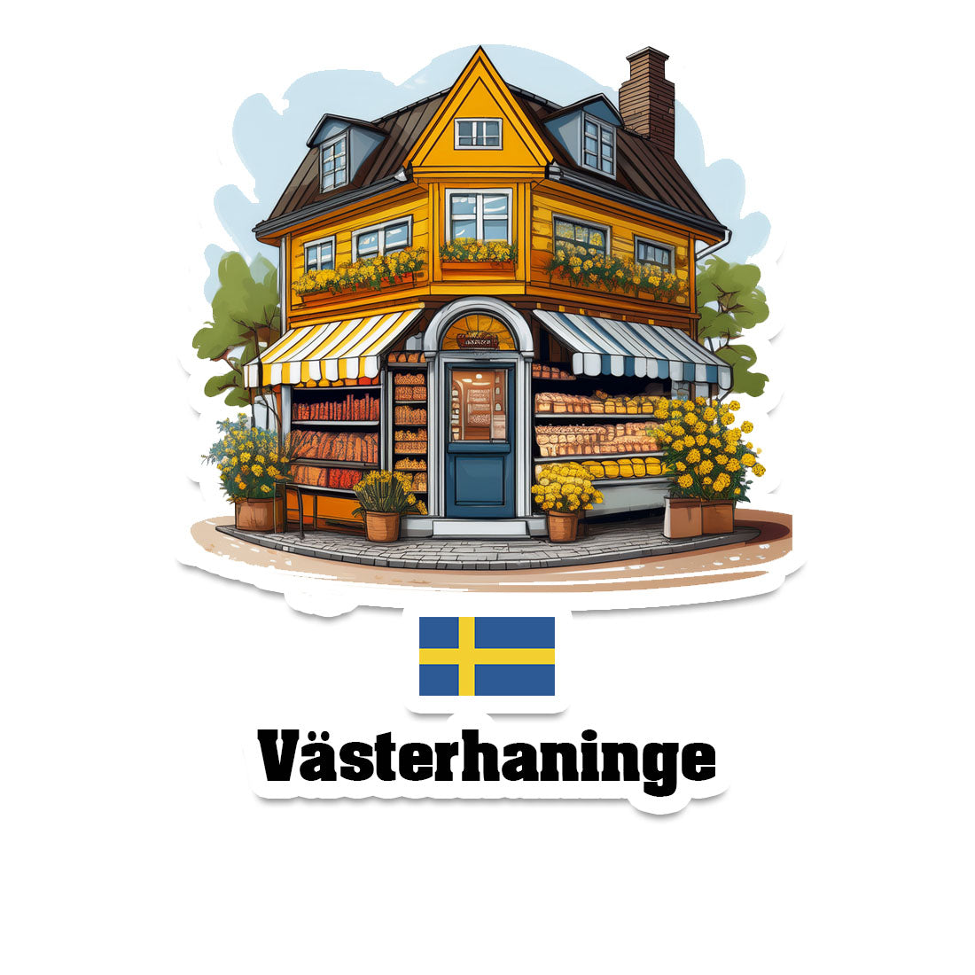Västerhaninge Home Town Office Shop Sweden Sticker & Magnet