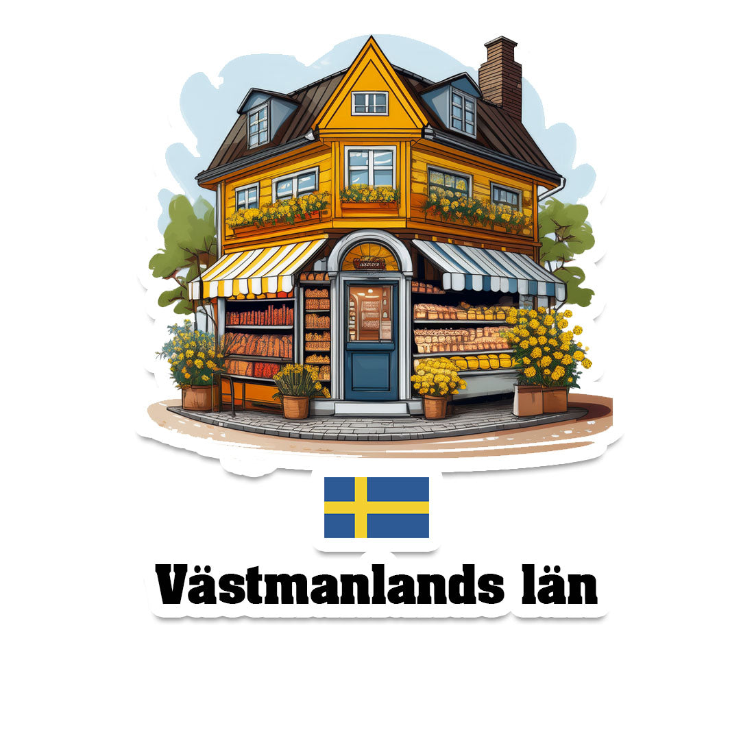 Västmanlands län Home Town Office Shop Sweden Sticker & Magnet