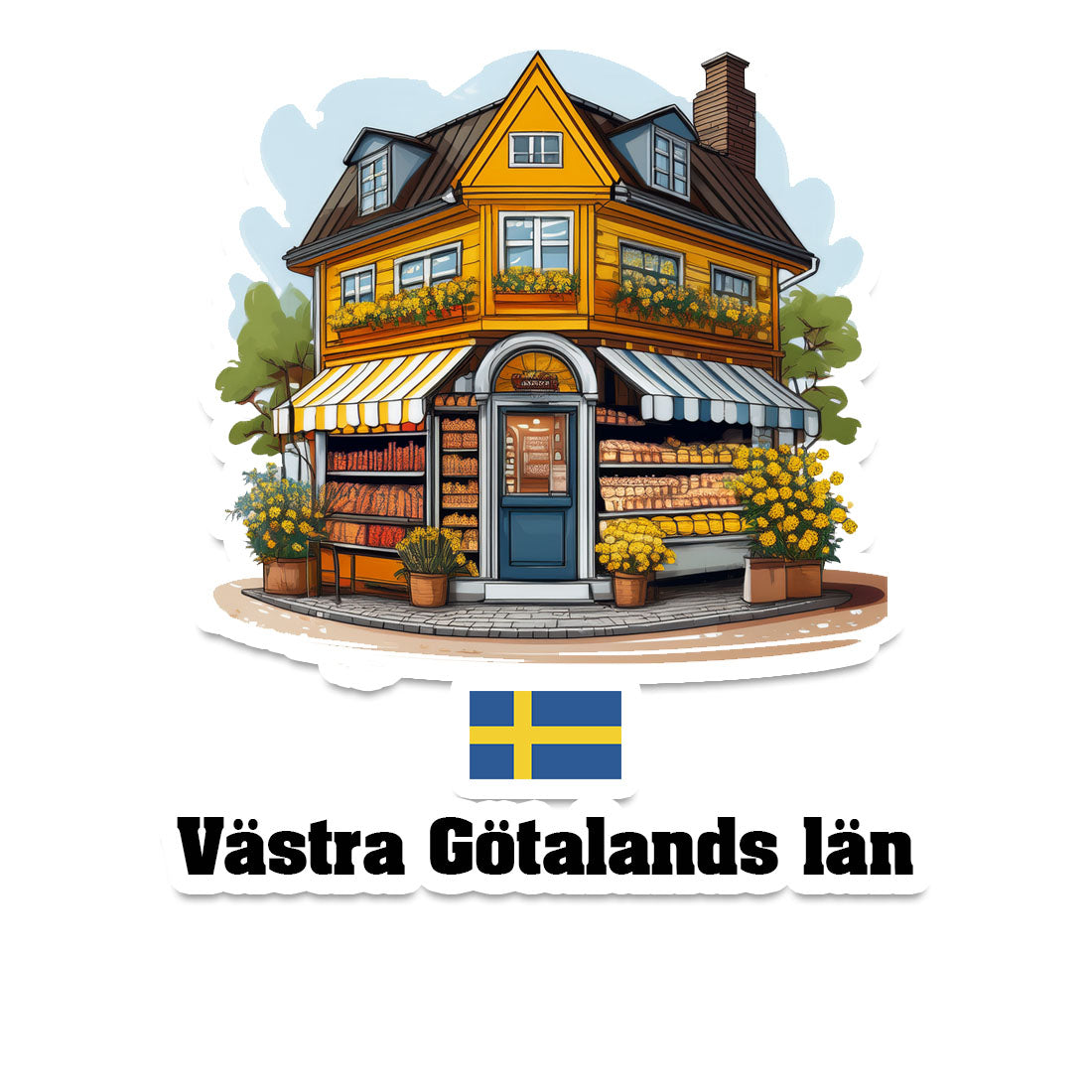Västra Götalands län Home Town Office Shop Sweden Sticker & Magnet
