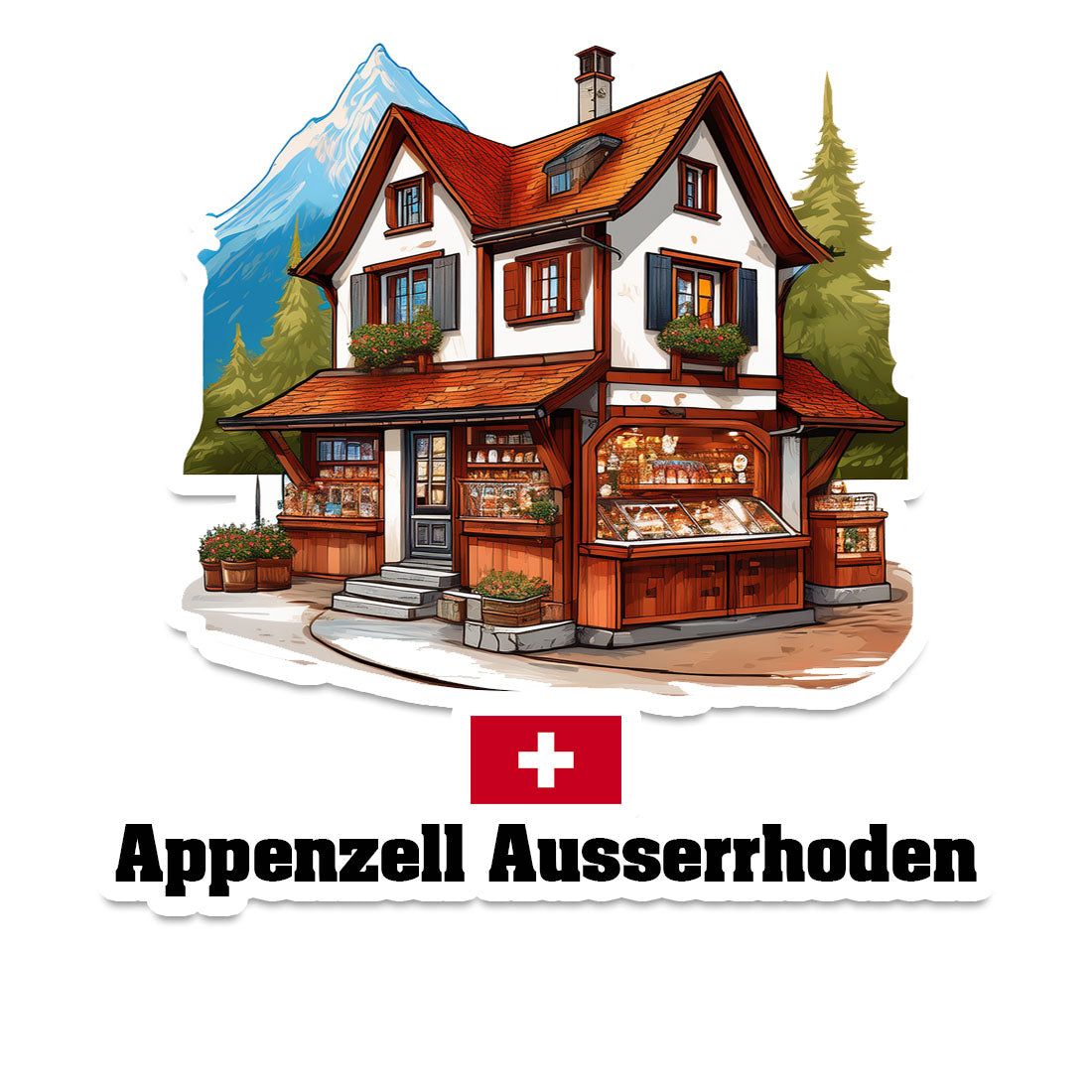 Appenzell Ausserrhoden Home Town Office Shop Switzerland Sticker & Magnet