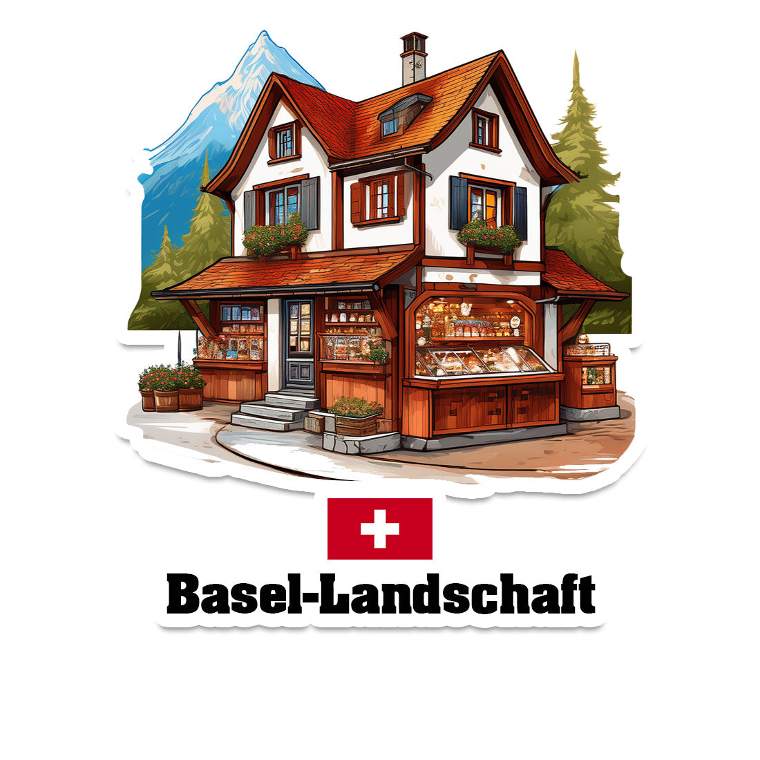 Basel-Landschaft Home Town Office Shop Switzerland Sticker & Magnet