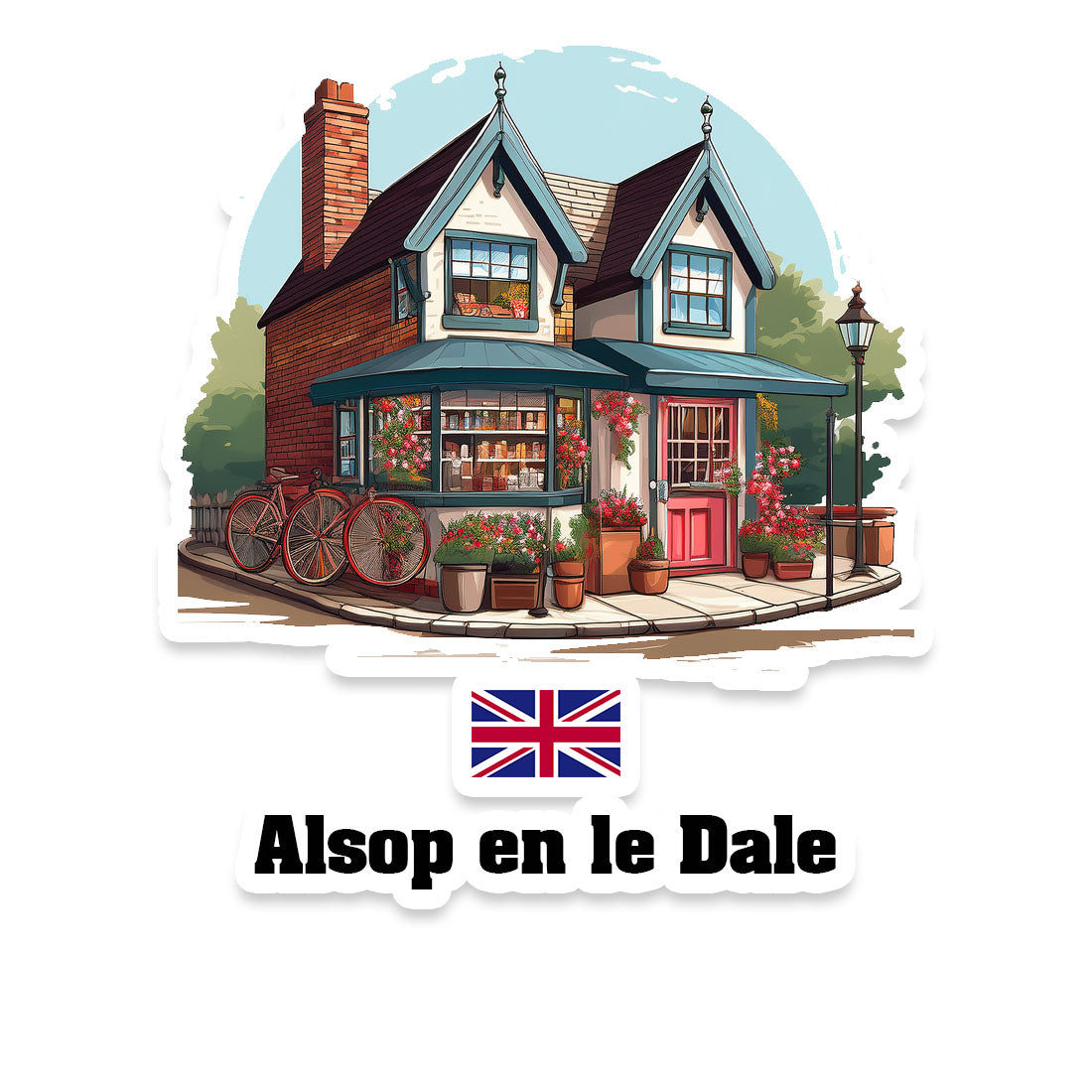 Alsop en le Dale Home Town Office Shop United Kingdom Sticker & Magnet