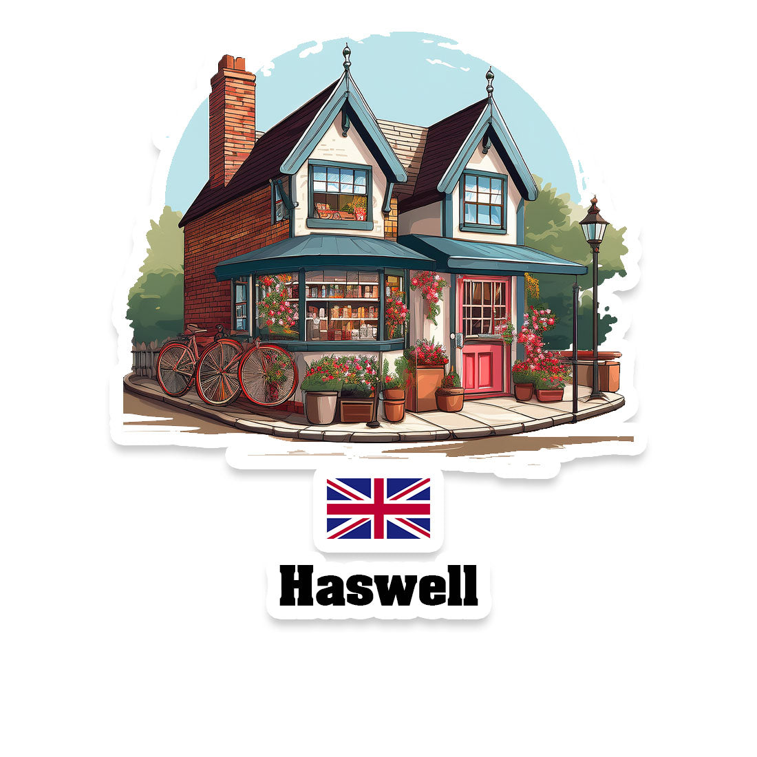Haswell Home Town Office Shop United Kingdom Sticker & Magnet