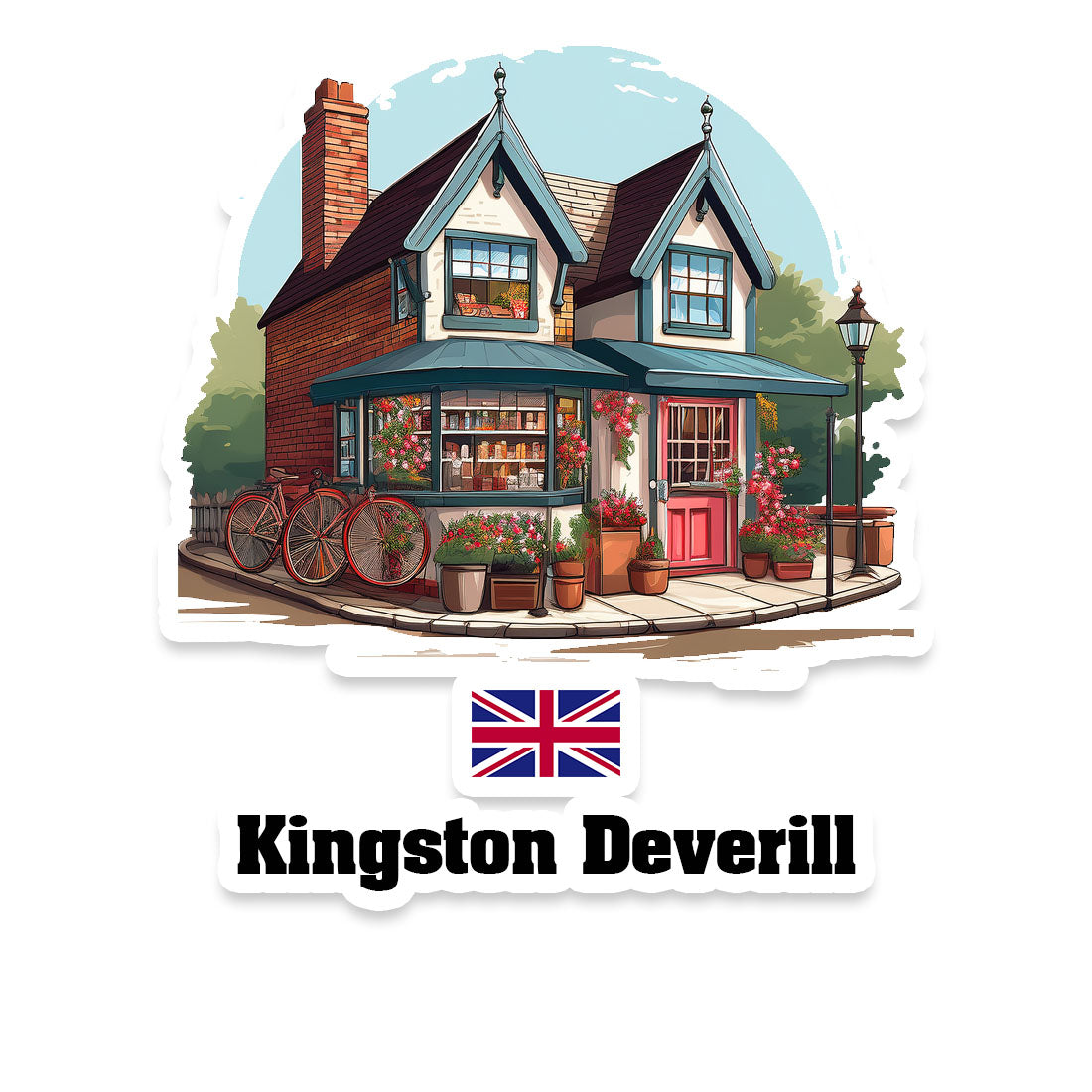 Kingston Deverill Home Town Office Shop United Kingdom Sticker & Magnet