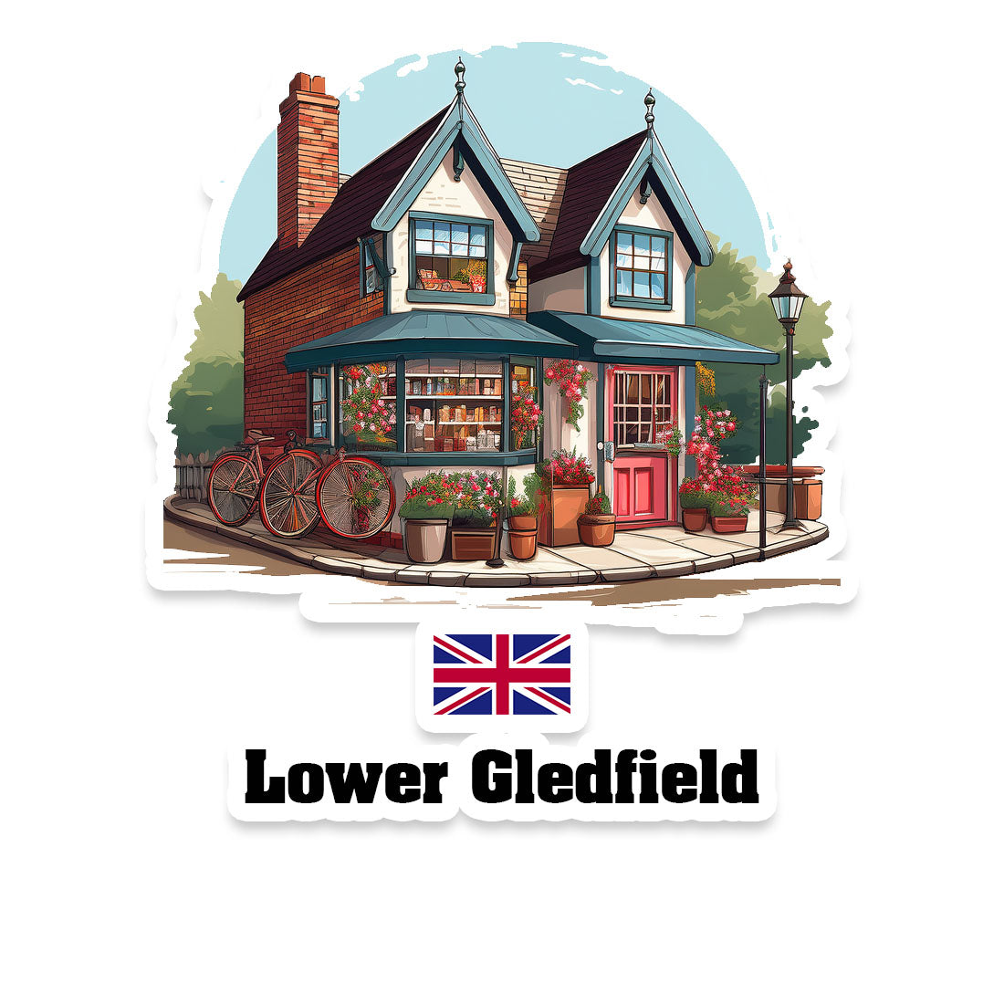Lower Gledfield Home Town Office Shop United Kingdom Sticker & Magnet