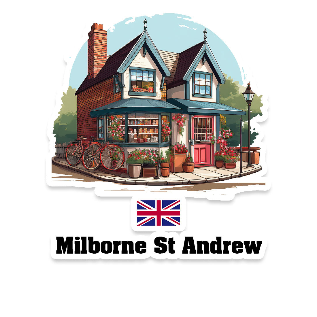 Milborne St Andrew Home Town Office Shop United Kingdom Sticker & Magnet