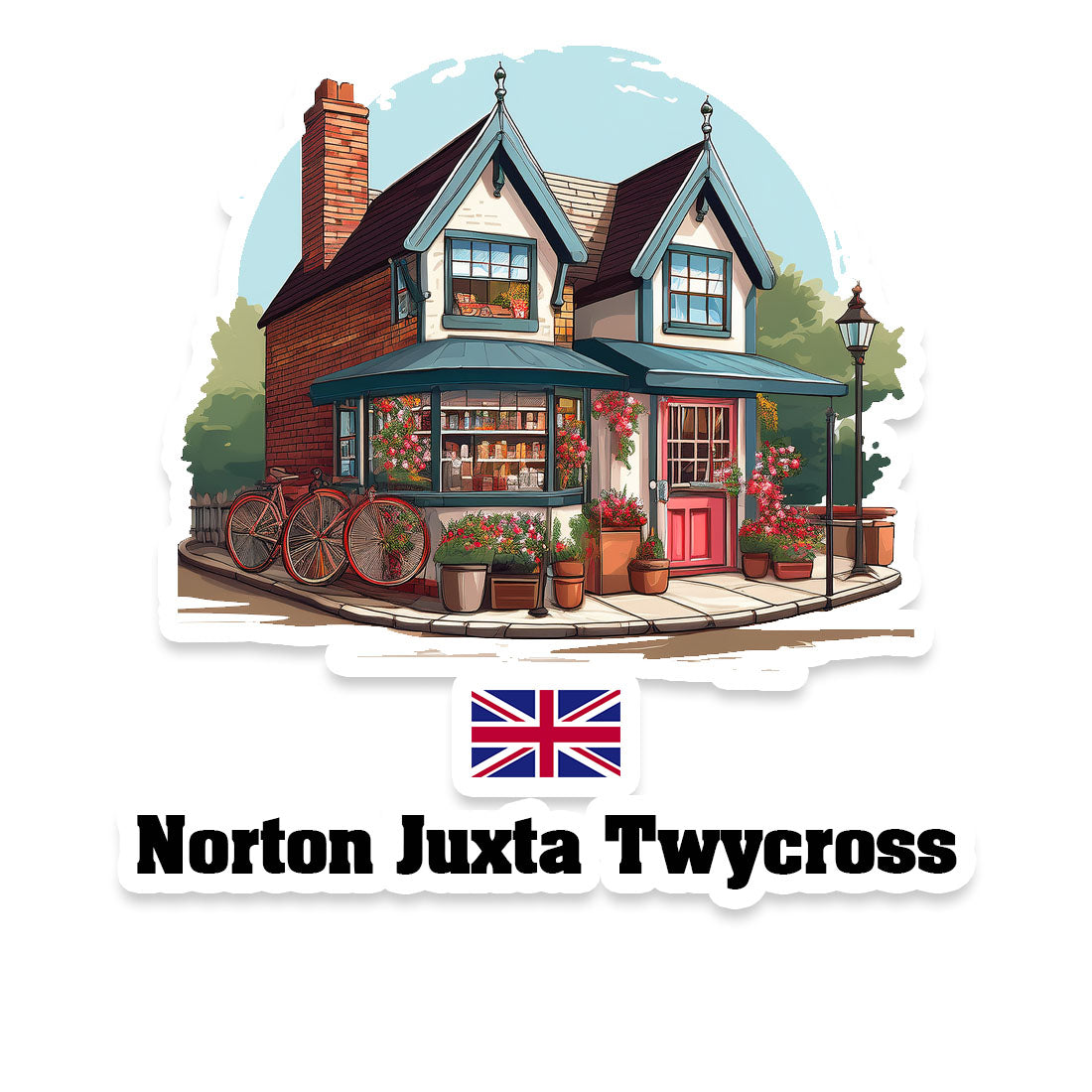 Norton Juxta Twycross Home Town Office Shop United Kingdom Sticker & Magnet
