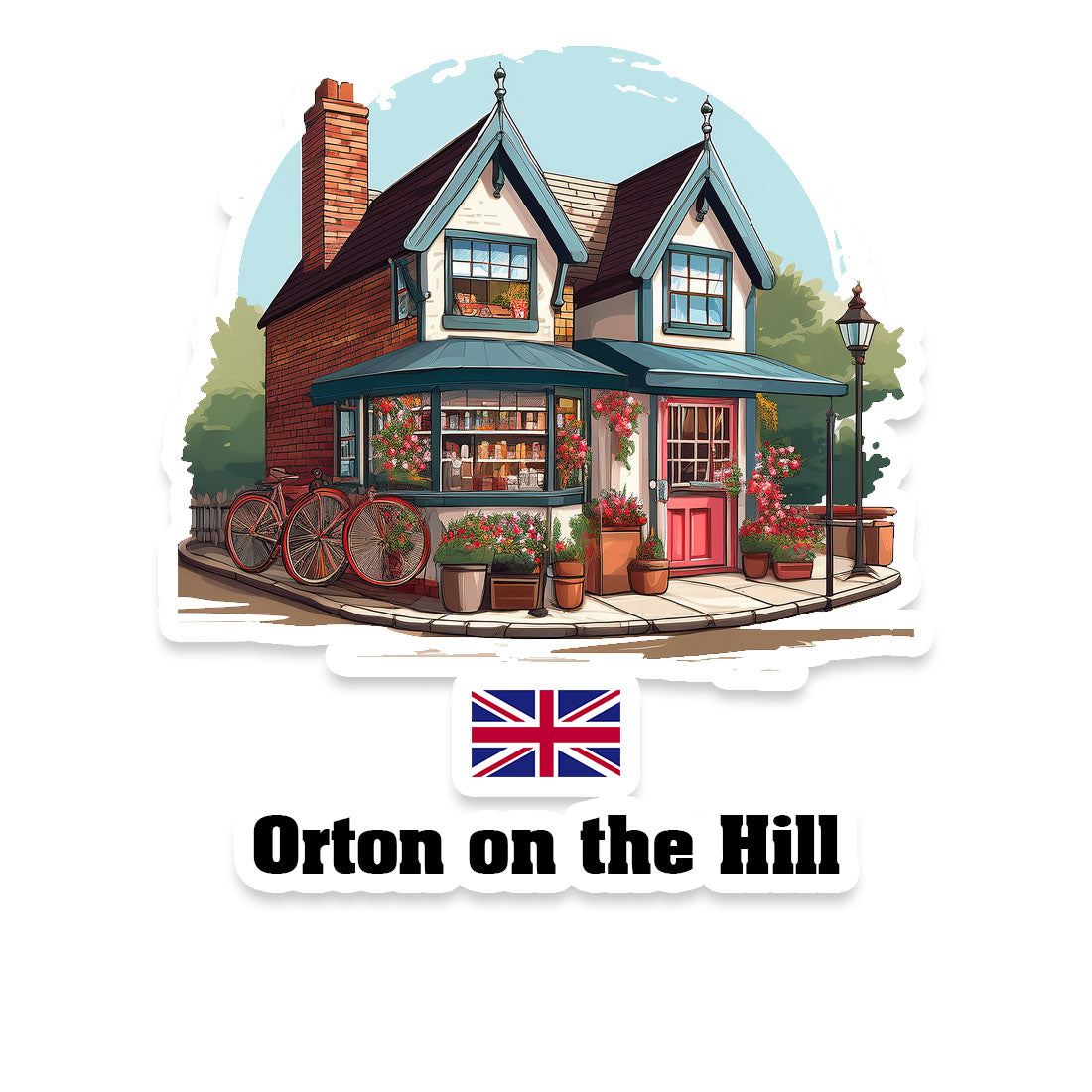 Orton on the Hill Home Town Office Shop United Kingdom Sticker & Magnet