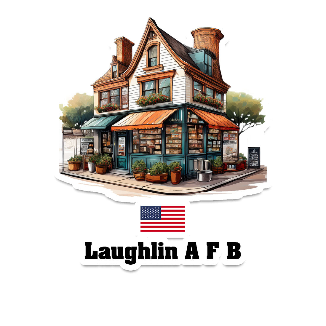 Laughlin A F B Home Town Office Shop USA Sticker & Magnet