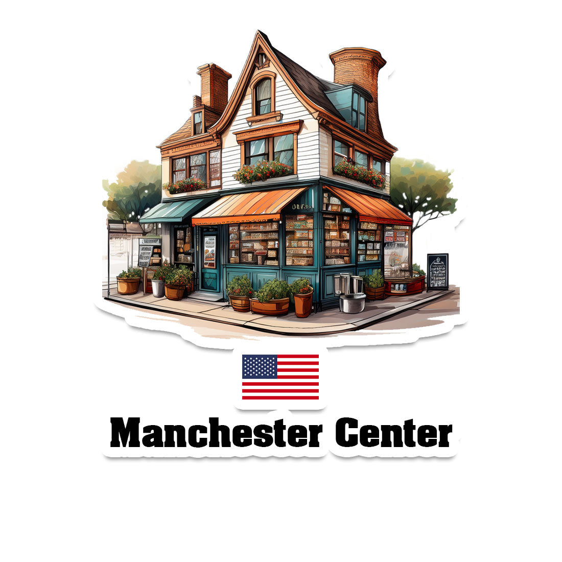 Manchester Center Home Town Office Shop USA Sticker & Magnet