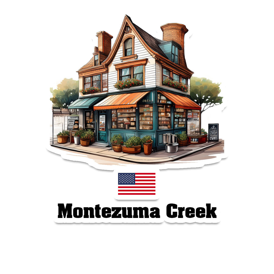 Montezuma Creek Home Town Office Shop USA Sticker & Magnet