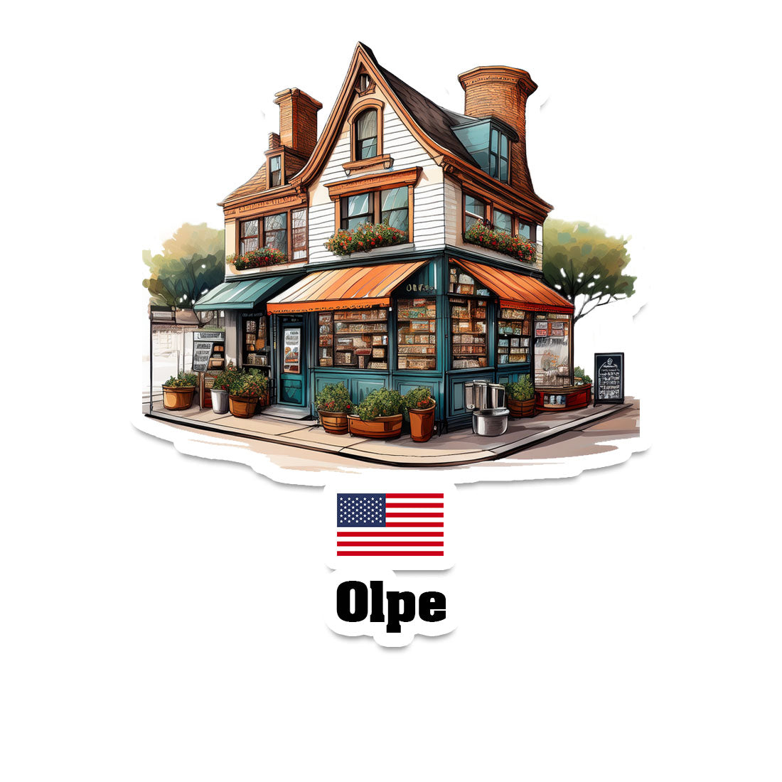 Olpe Home Town Office Shop USA Sticker & Magnet