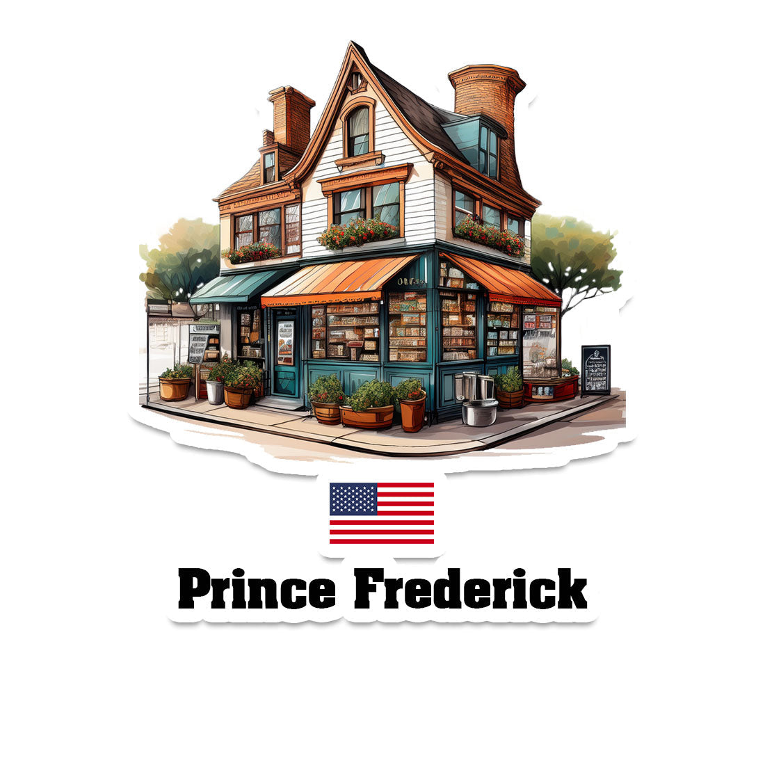 Prince Frederick Home Town Office Shop USA Sticker & Magnet