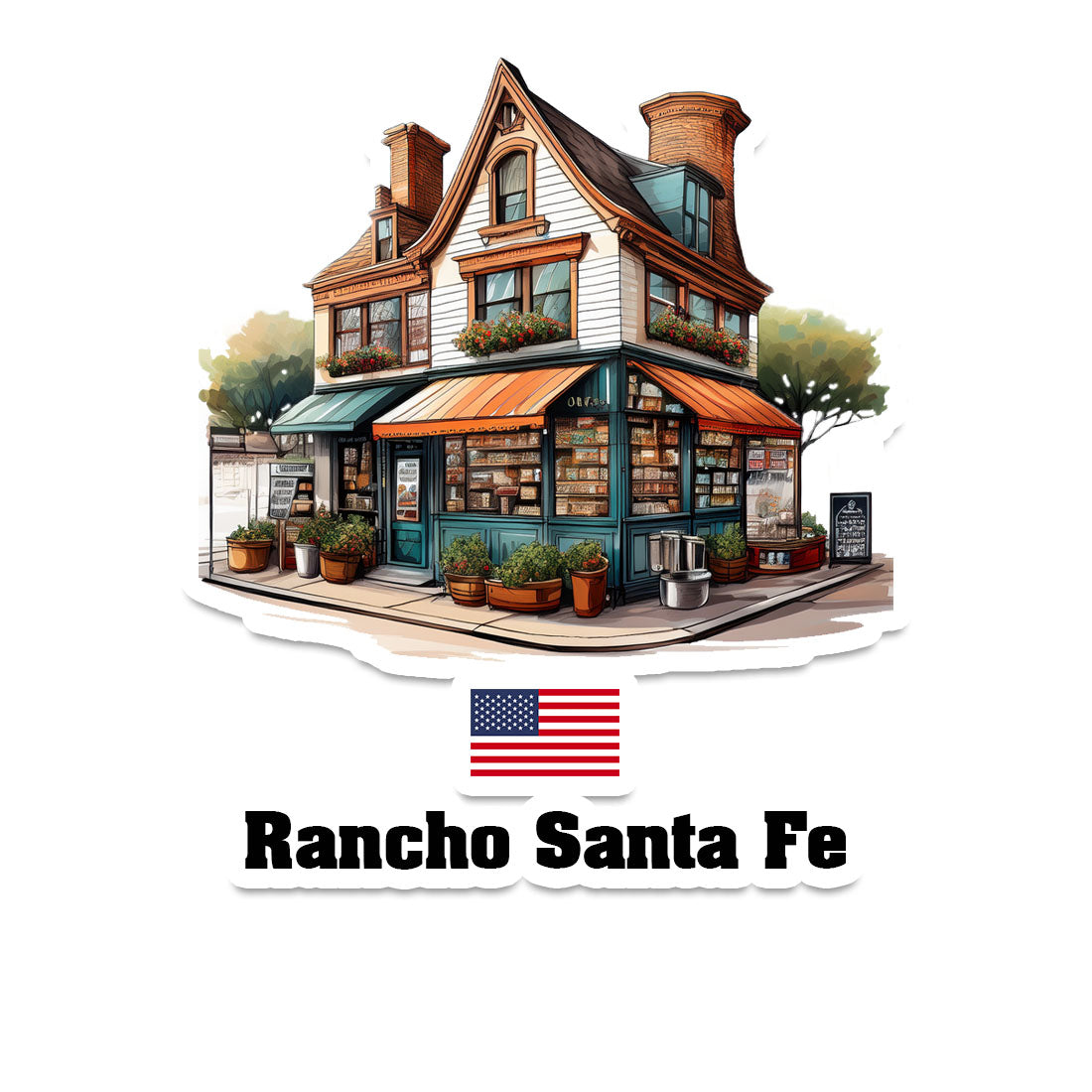 Rancho Santa Fe Home Town Office Shop USA Sticker & Magnet