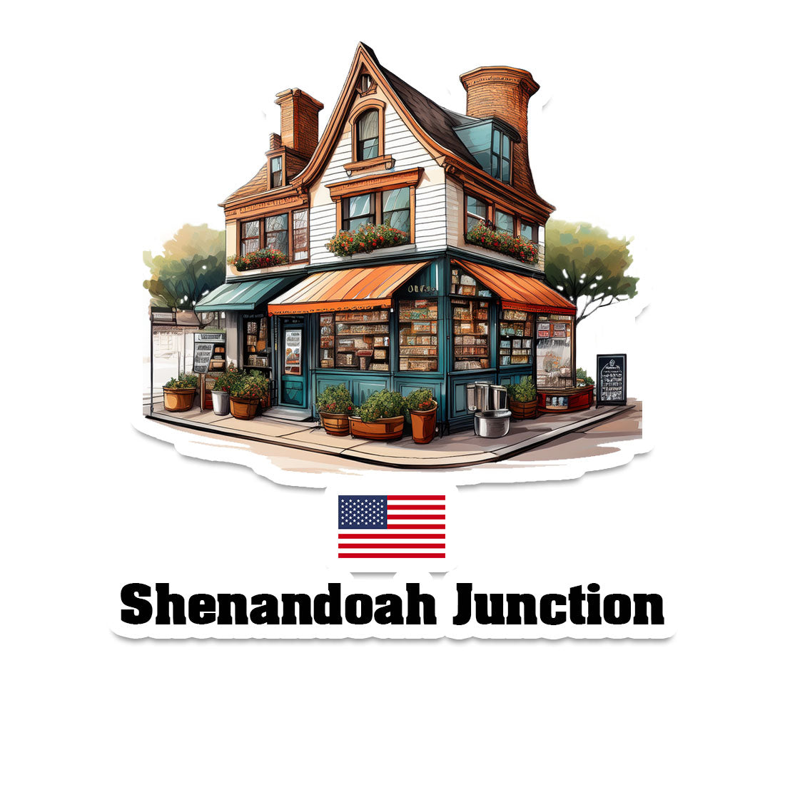 Shenandoah Junction Home Town Office Shop USA Sticker & Magnet