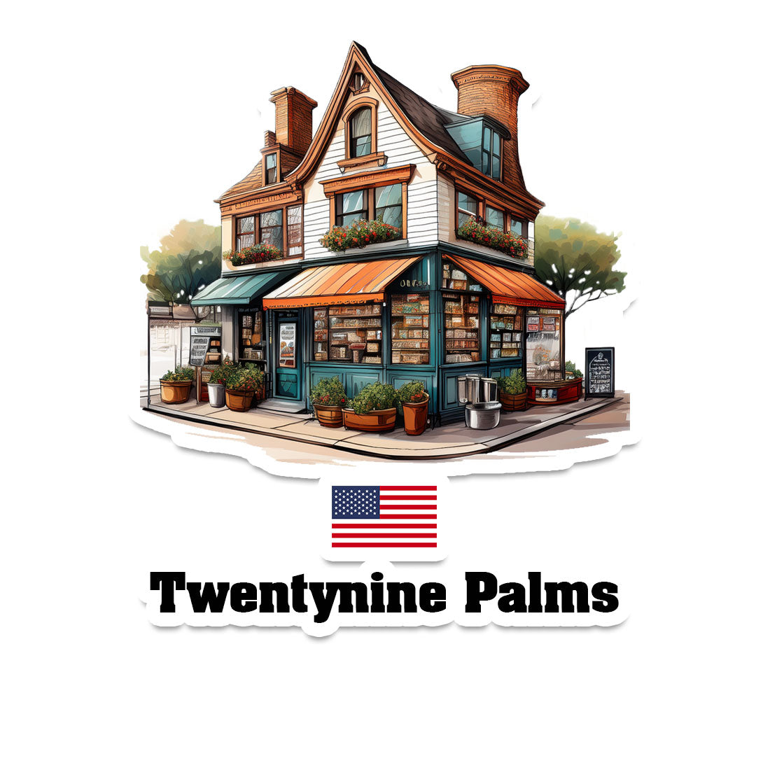 Twentynine Palms Home Town Office Shop USA Sticker & Magnet
