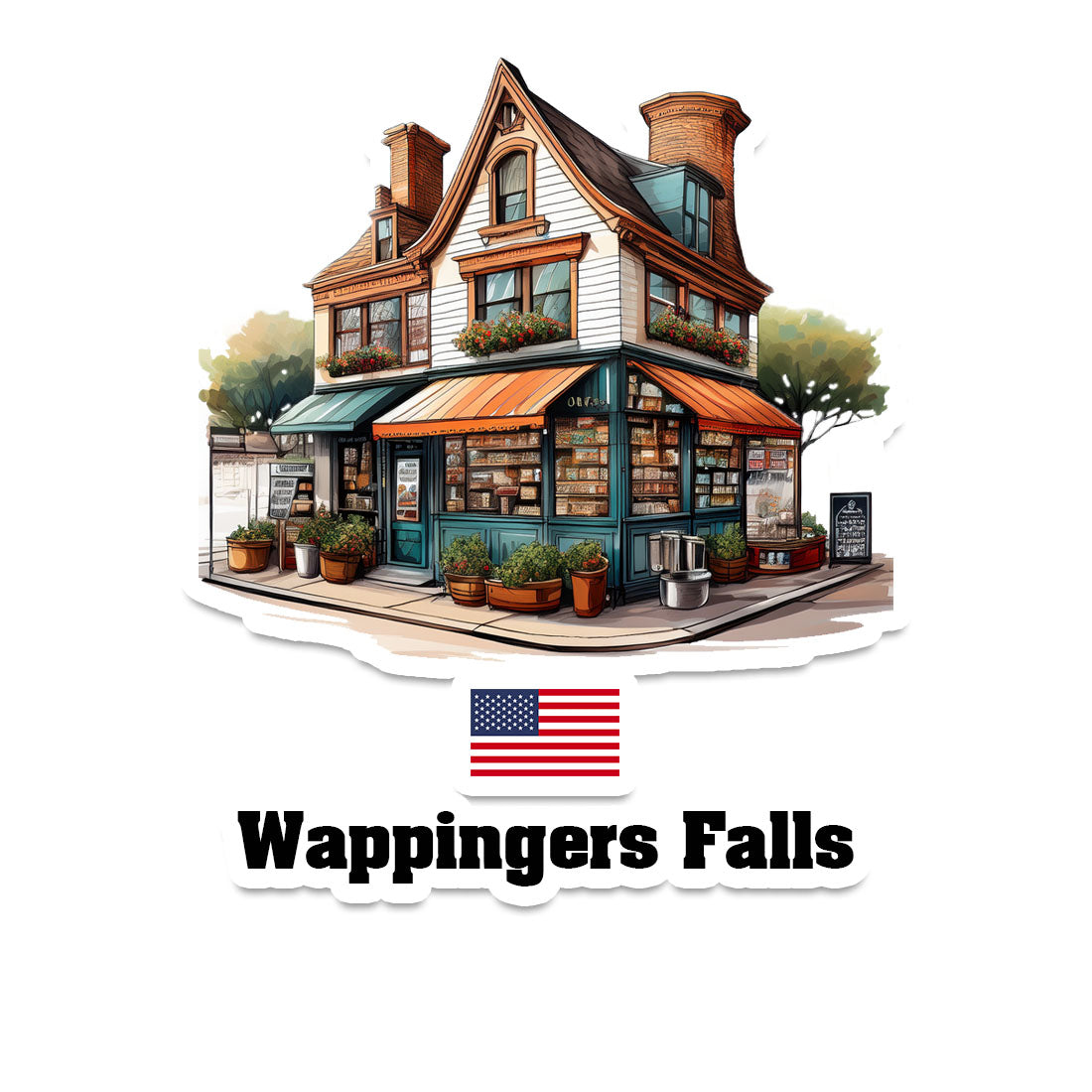 Wappingers Falls Home Town Office Shop USA Sticker & Magnet