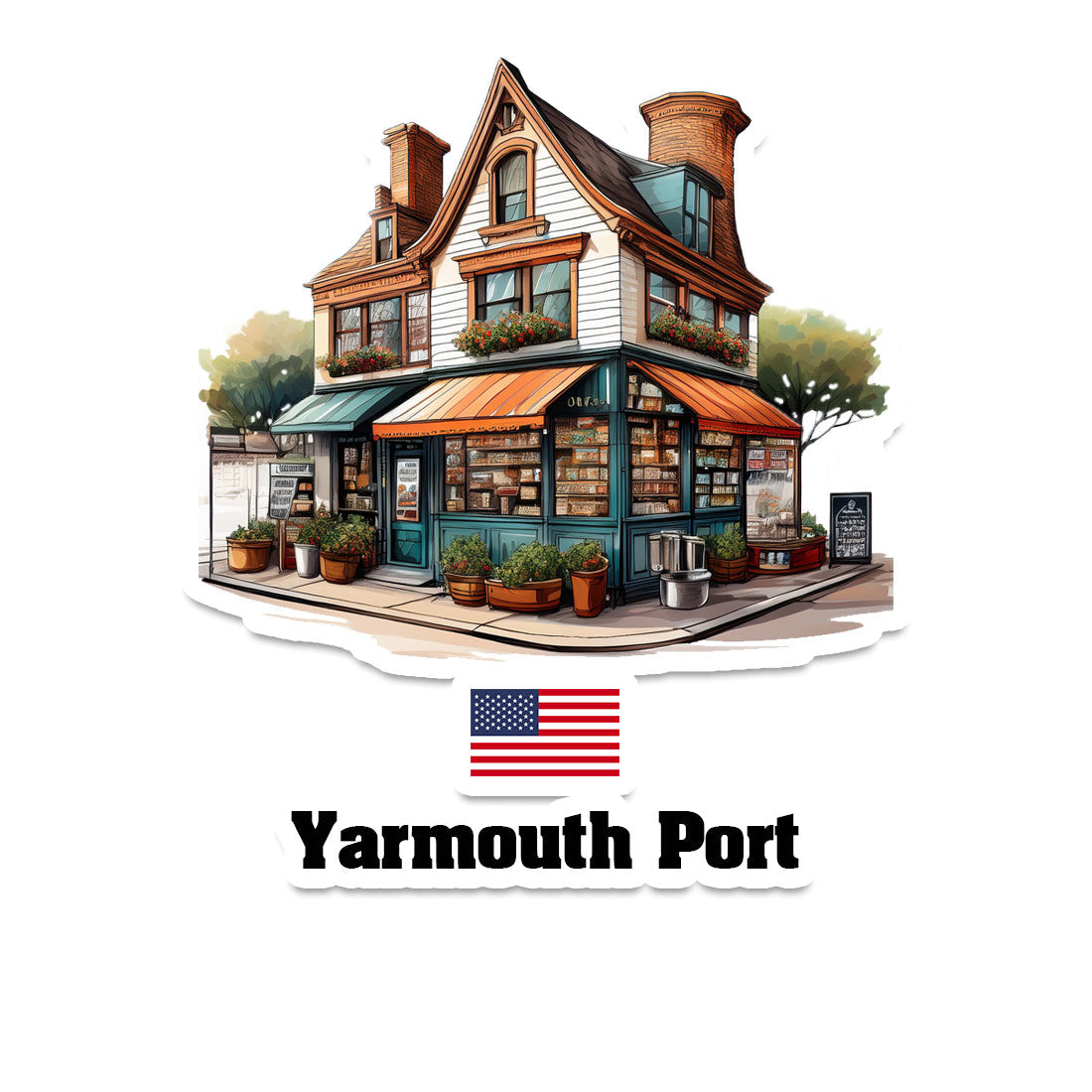 Yarmouth Port Home Town Office Shop USA Sticker & Magnet