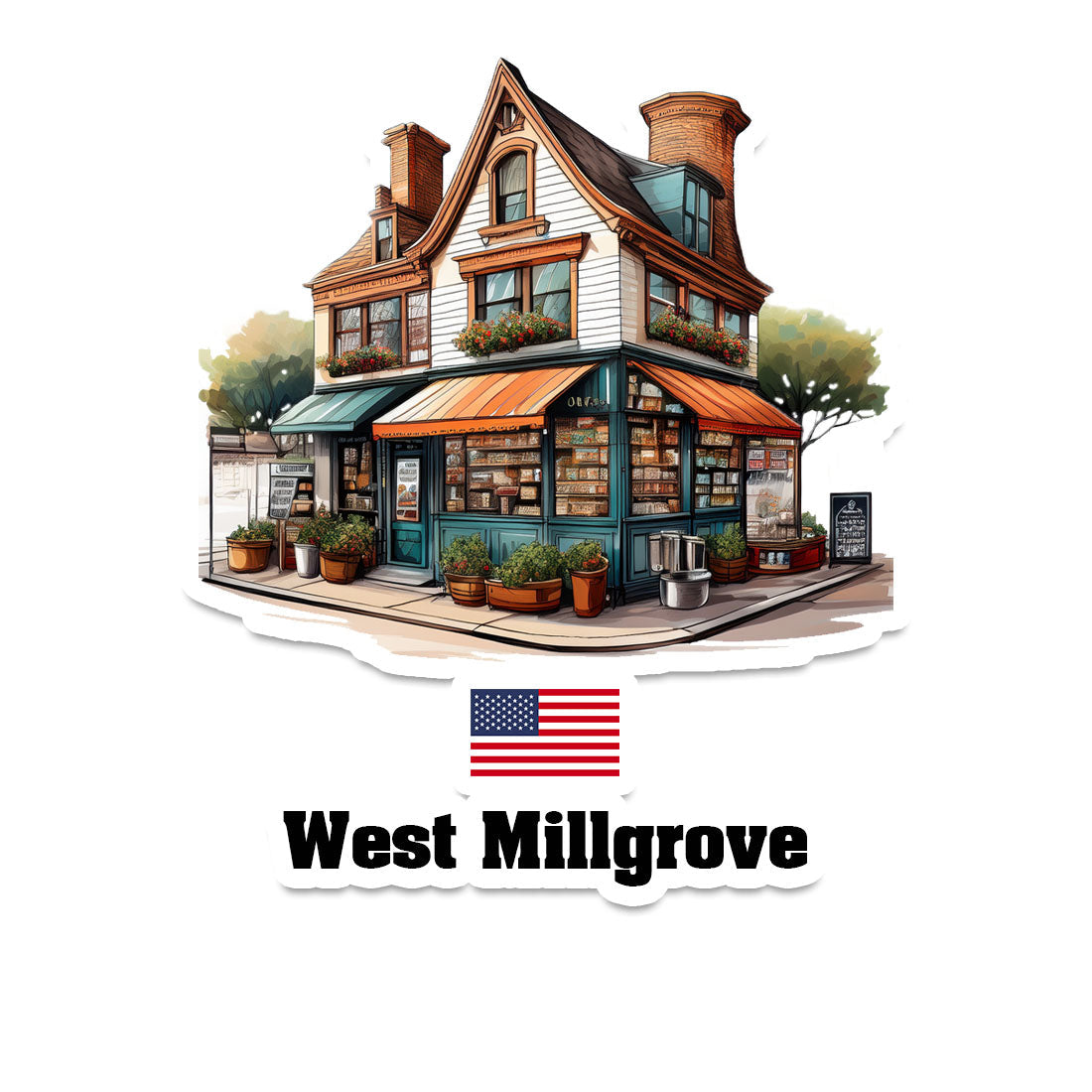 West Millgrove Home Town Office Shop USA Sticker & Magnet