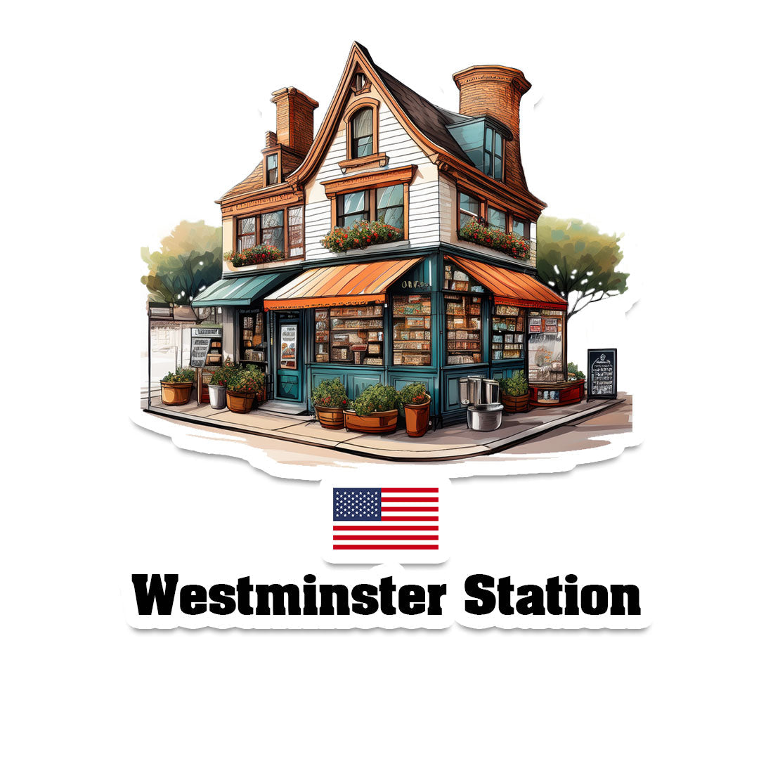 Westminster Station Home Town Office Shop USA Sticker & Magnet
