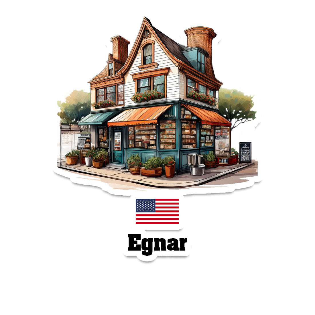 Egnar Home Town Office Shop USA Sticker & Magnet