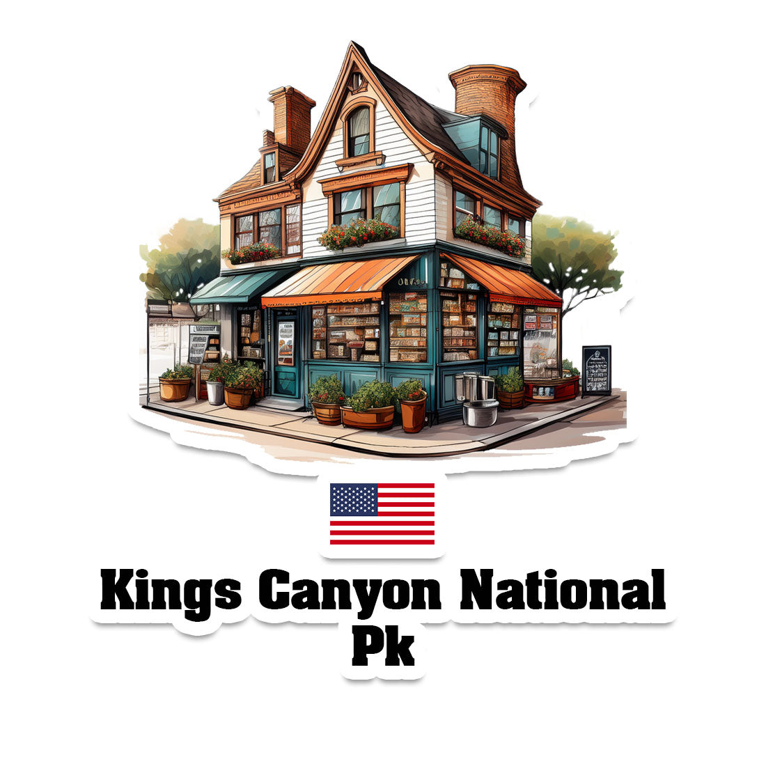 Kings Canyon National Pk Home Town Office Shop USA Sticker & Magnet
