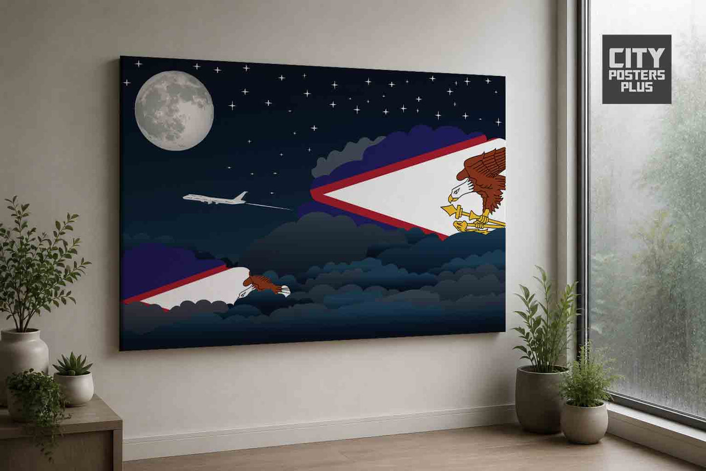 American Samoa Night Clouds Framed Canvas Prints | Country & City Wall Art
