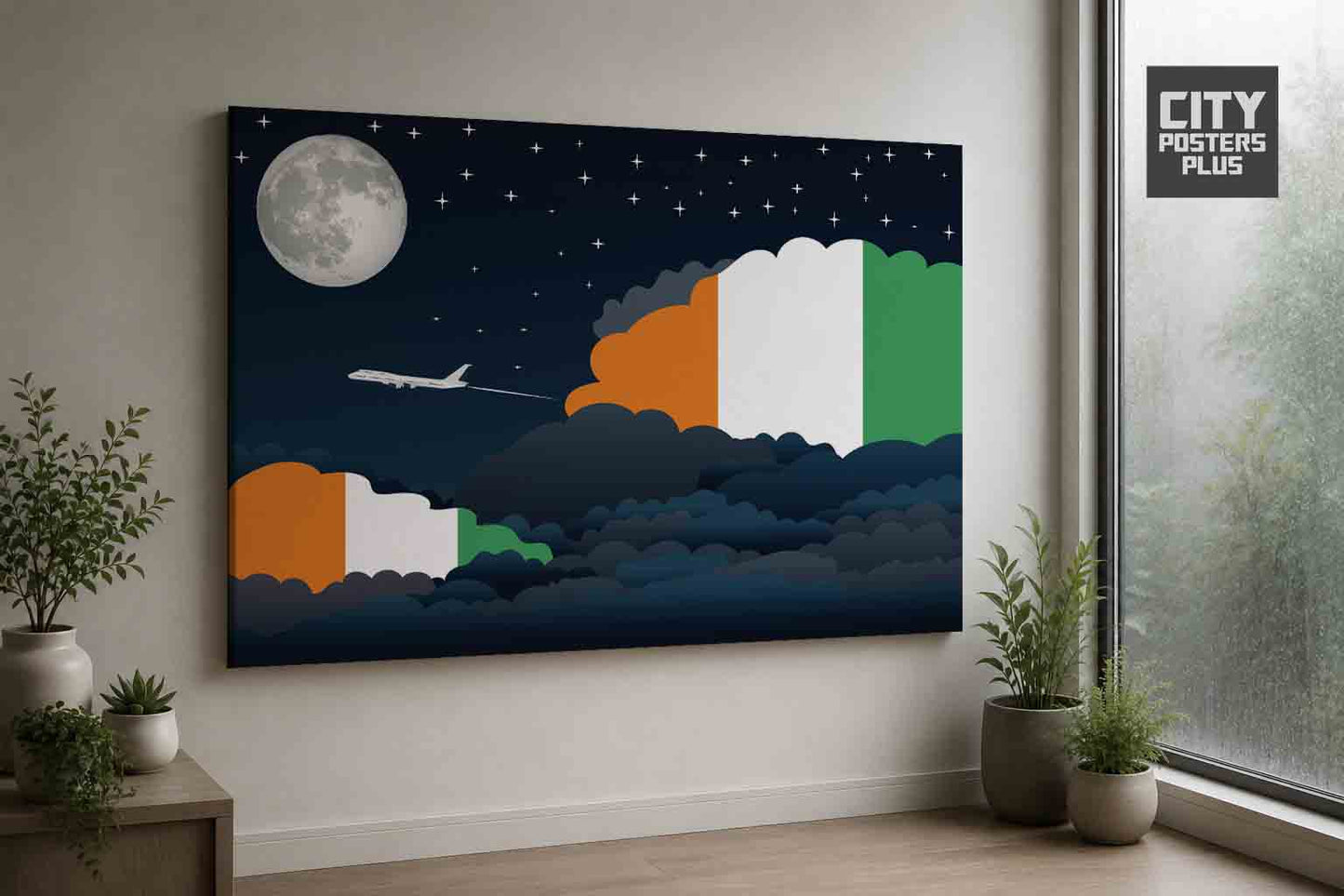Cote DIvoire Night Clouds Framed Canvas Prints | Country & City Wall Art