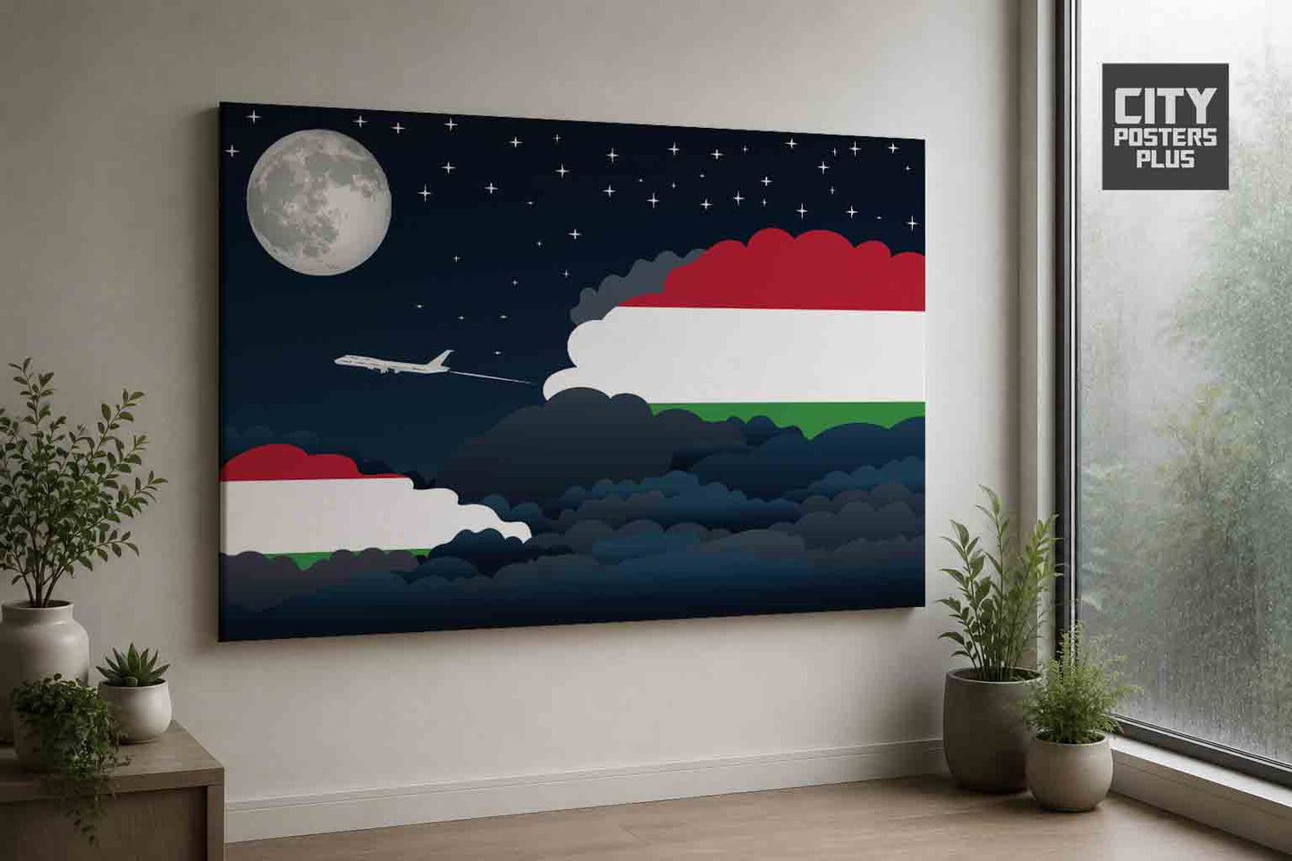 Hungary Night Clouds Framed Canvas Prints | Country & City Wall Art