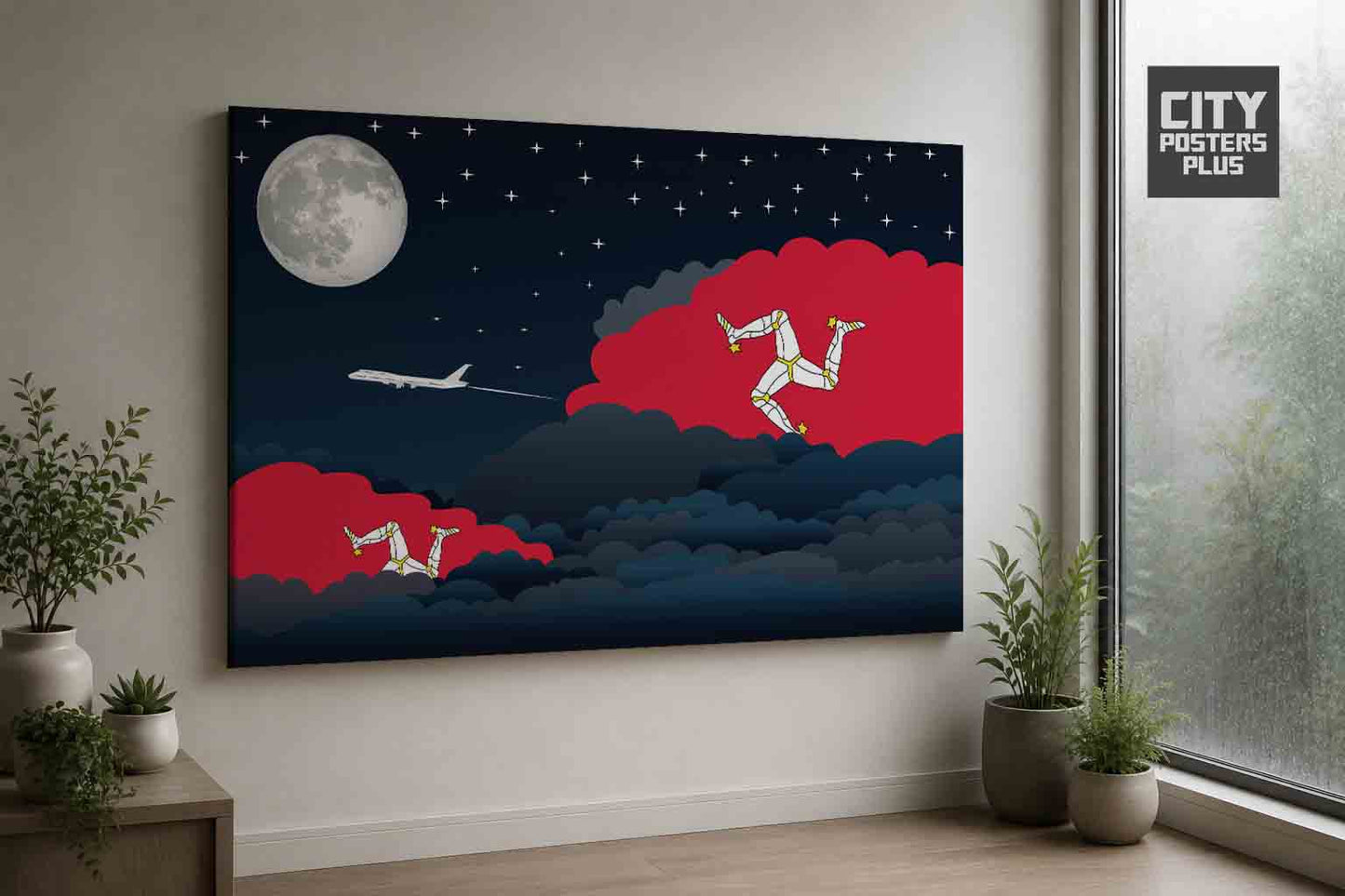 Isle of Man Night Clouds Framed Canvas Prints | Country & City Wall Art