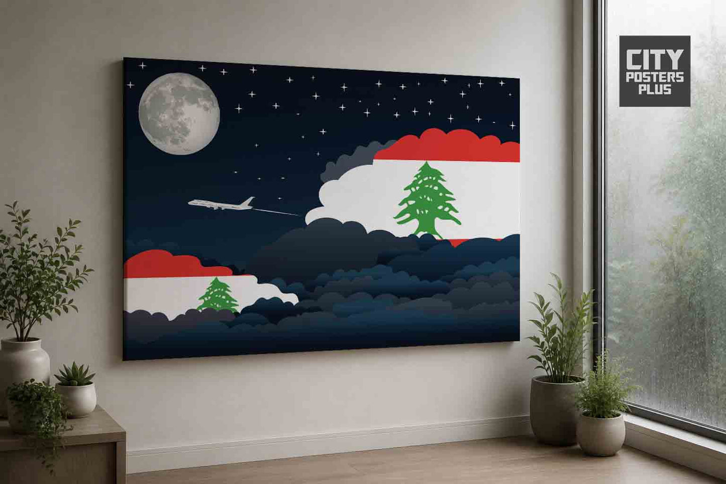 Lebanon Night Clouds Framed Canvas Prints | Country & City Wall Art