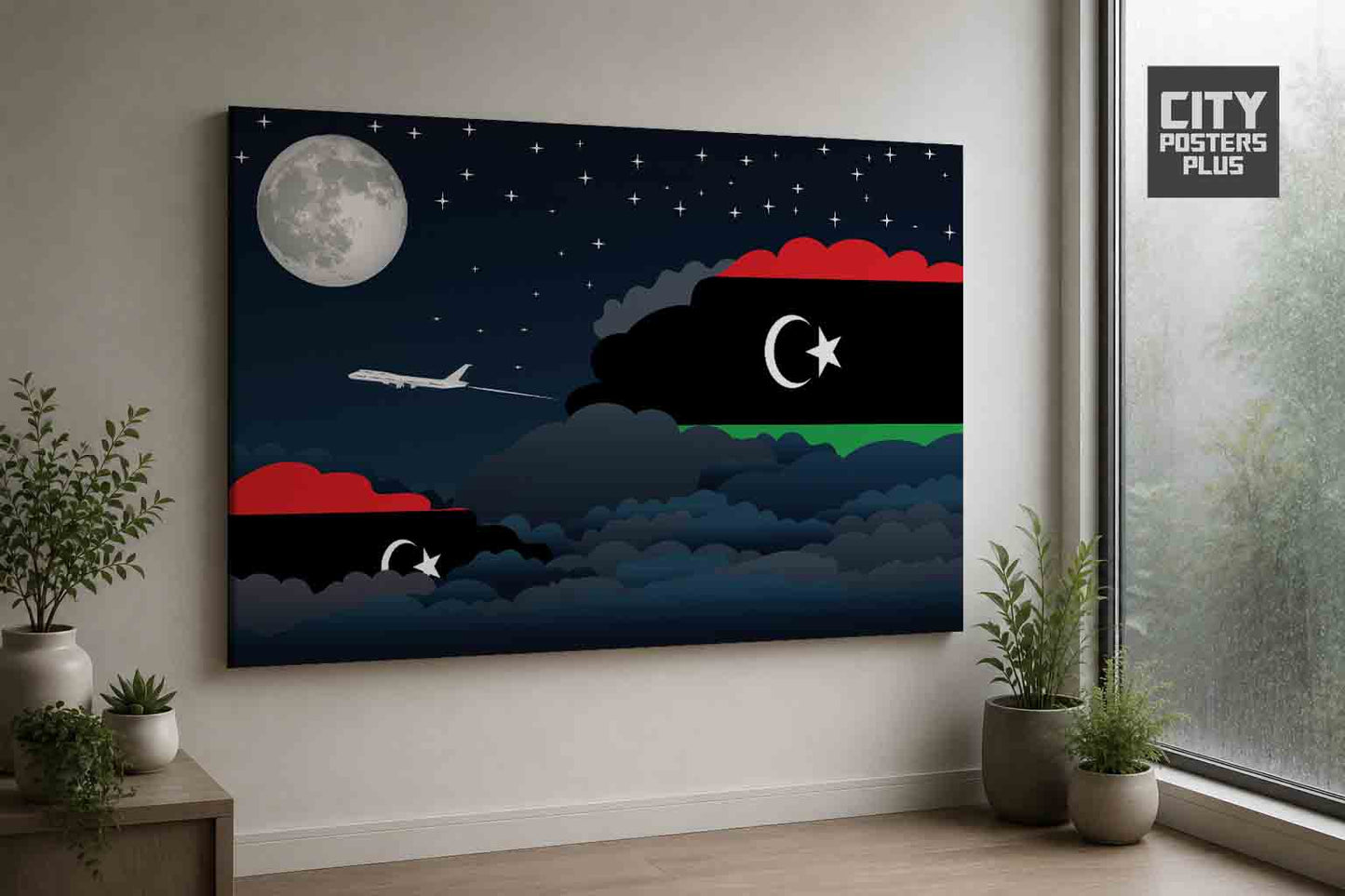 Libya Night Clouds Framed Canvas Prints | Country & City Wall Art