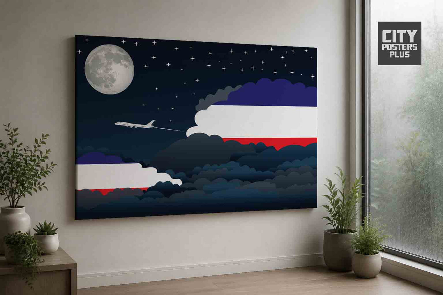 Los Altos Night Clouds Framed Canvas Prints | Country & City Wall Art