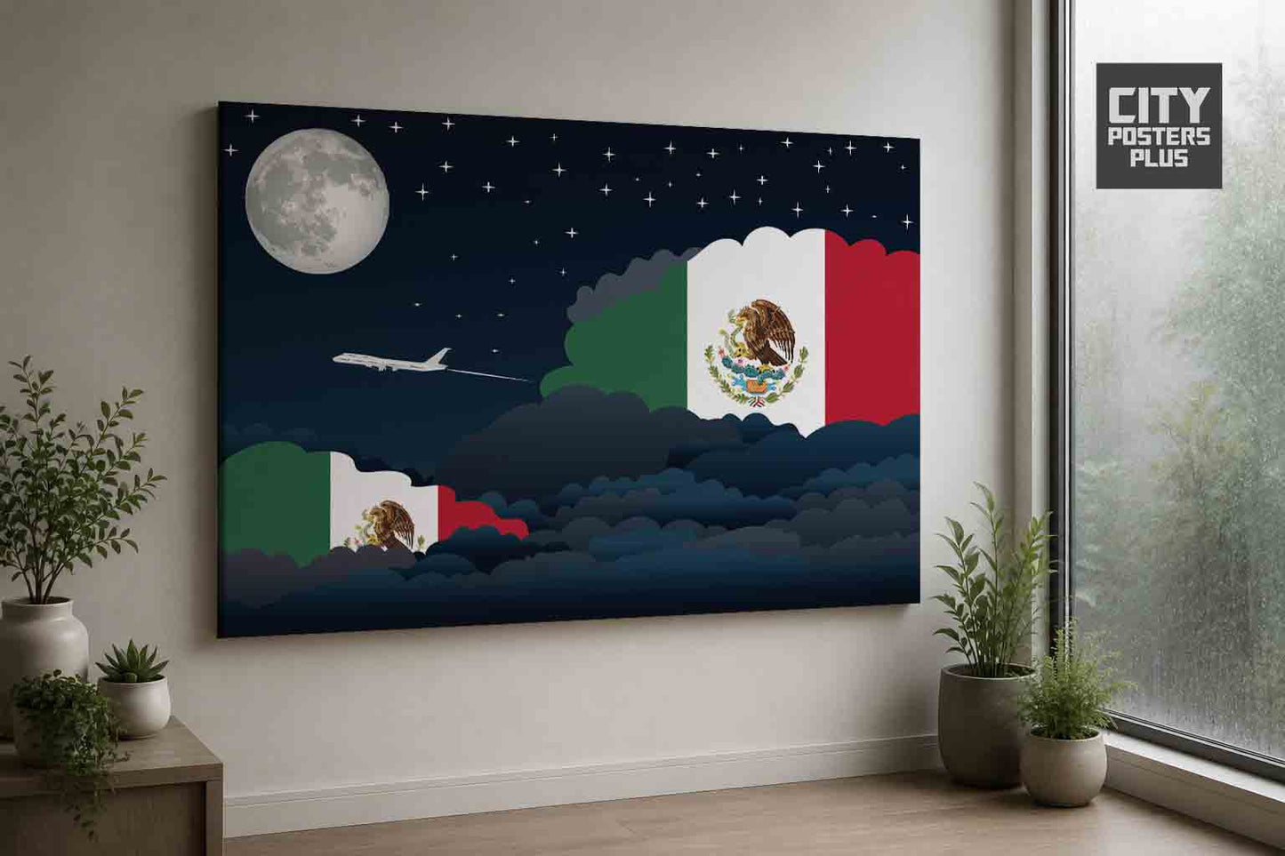 Mexico Night Clouds Framed Canvas Prints | Country & City Wall Art