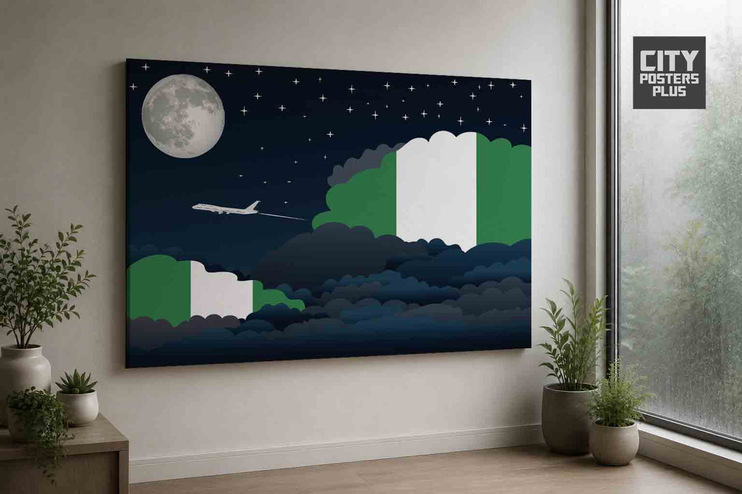 Nigeria Night Clouds Framed Canvas Prints | Country & City Wall Art