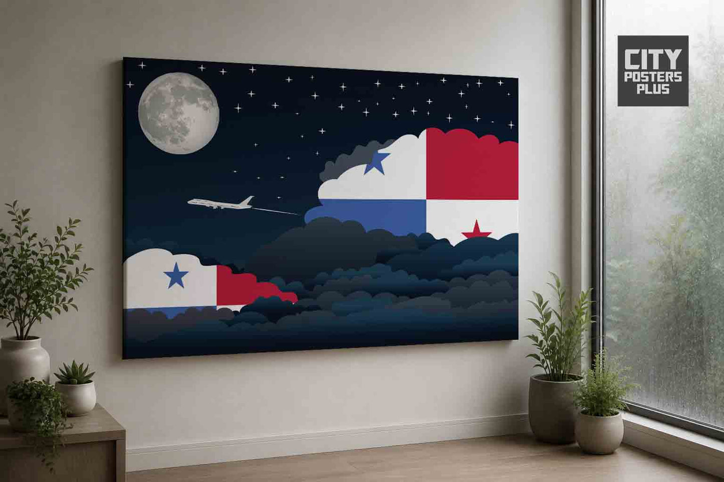 Panama Night Clouds Framed Canvas Prints | Country & City Wall Art