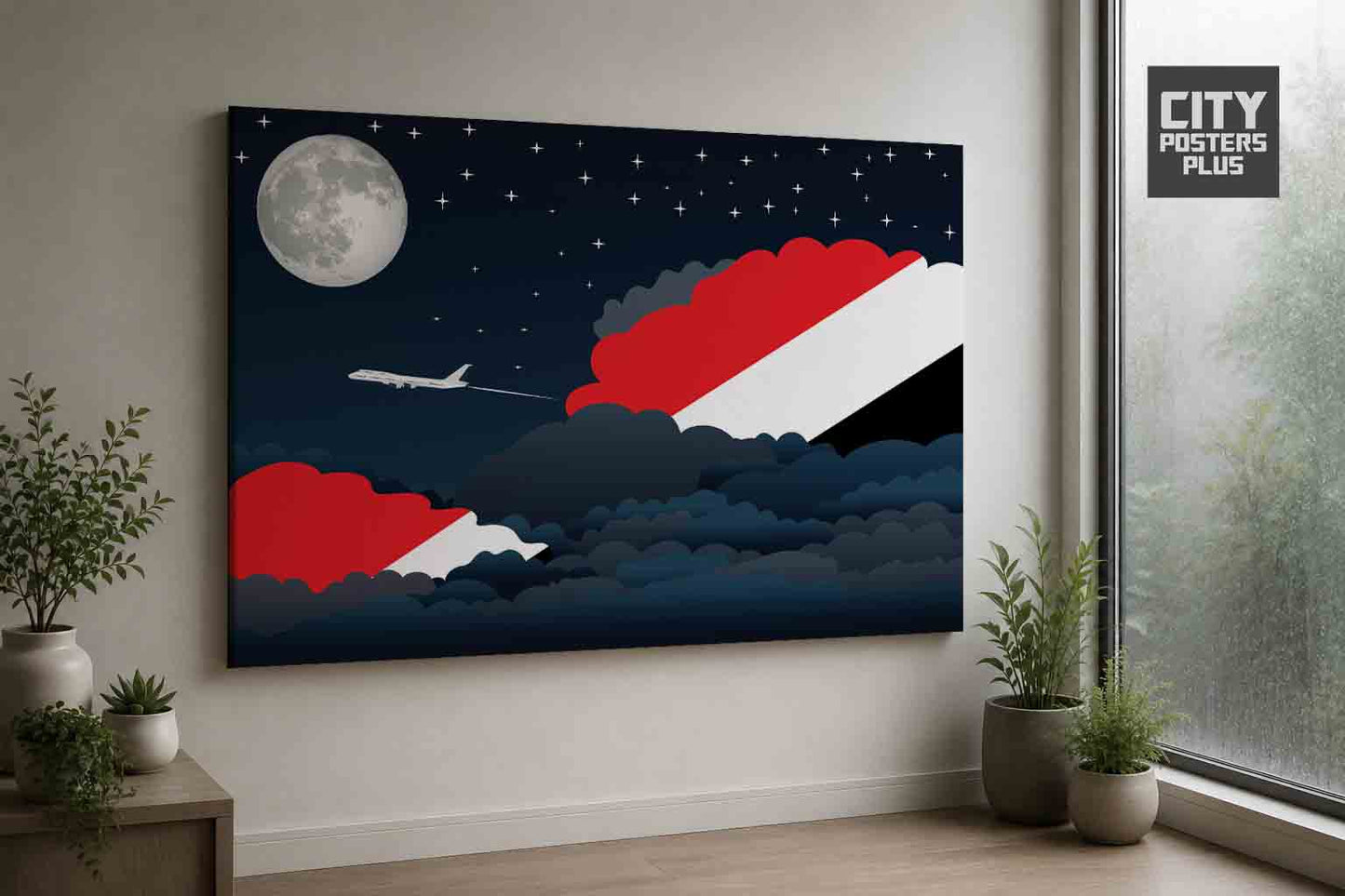 Sealand Principality of Night Clouds Framed Canvas Prints | Country & City Wall Art