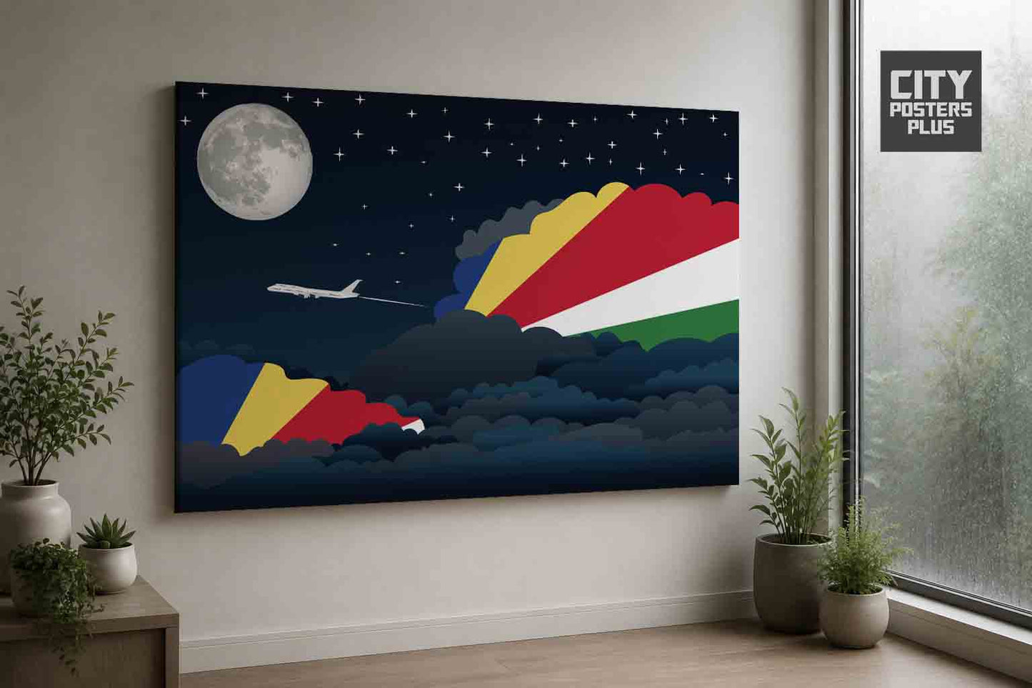 Seychelles Night Clouds Framed Canvas Prints | Country & City Wall Art