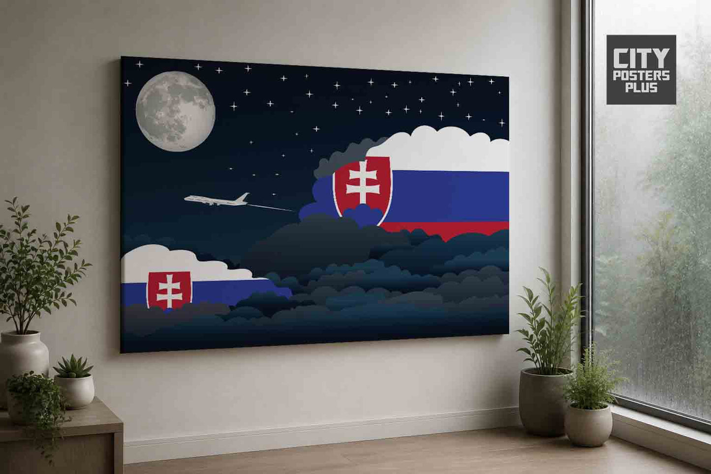 Slovakia Night Clouds Framed Canvas Prints | Country & City Wall Art