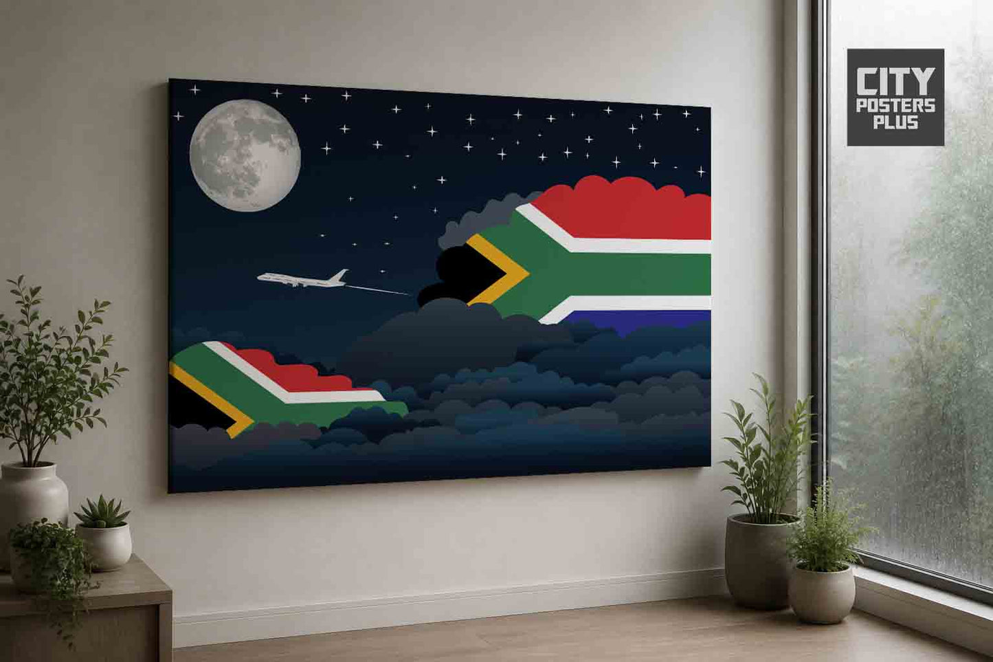 South Africa Night Clouds Framed Canvas Prints | Country & City Wall Art